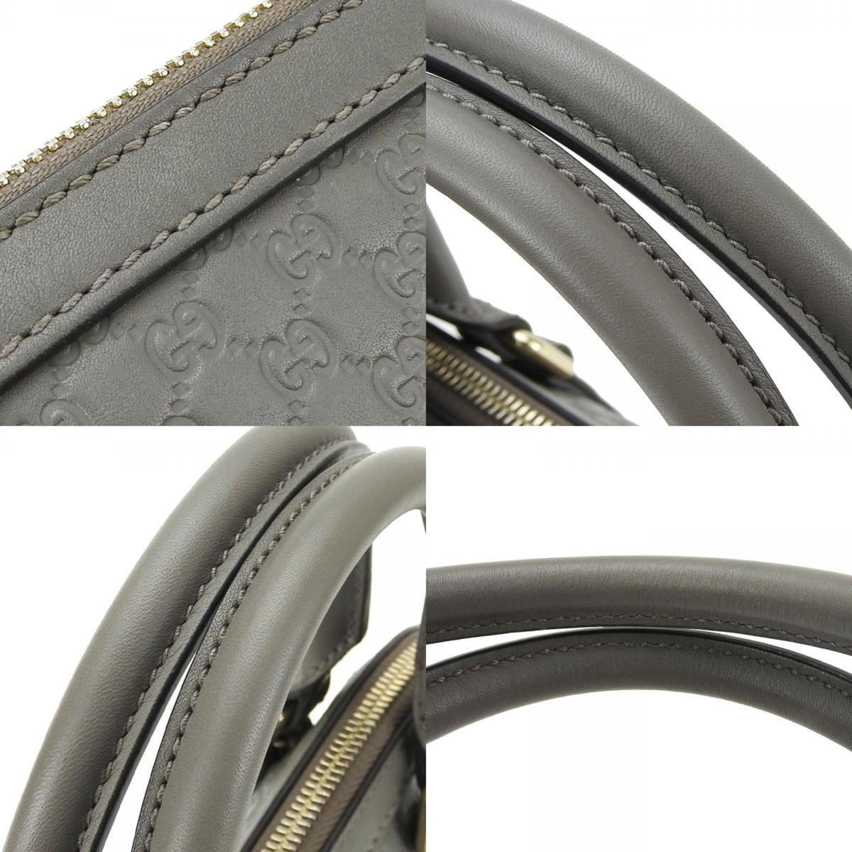 Gucci Gray Leather Handbag Shoulder Bag (Pre-Owned)