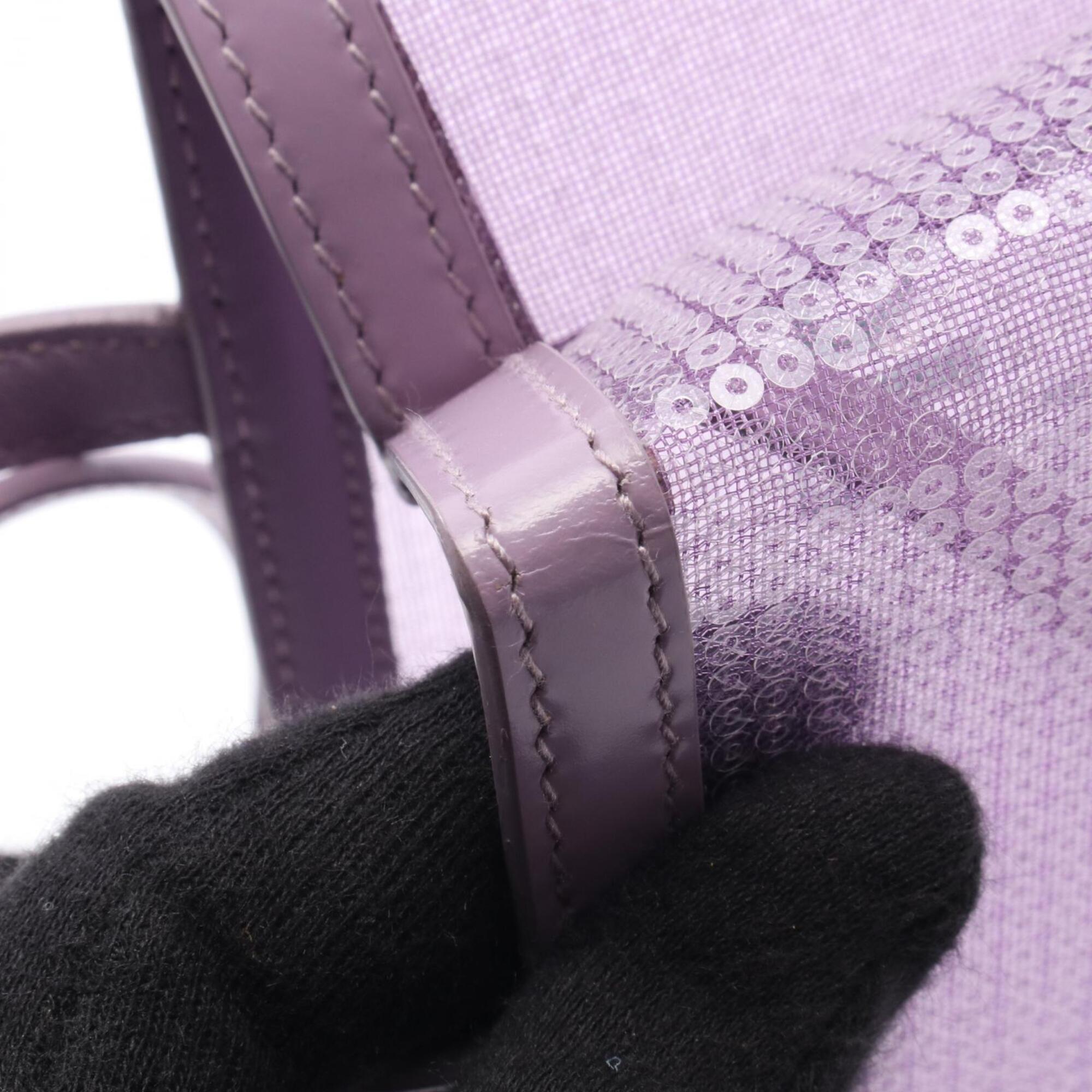 Prada Purple Leather Mesh Handbag Tote Bag (Pre-Owned)