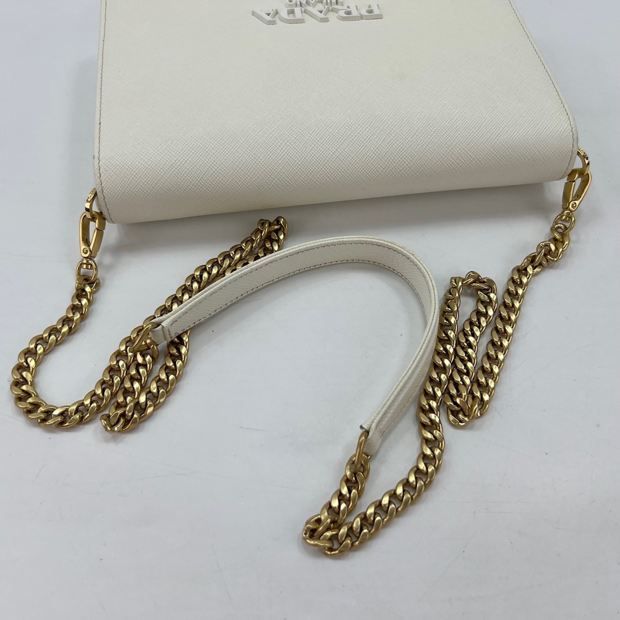 Prada Clear White Handbag Shoulder Bag (Pre-Owned)