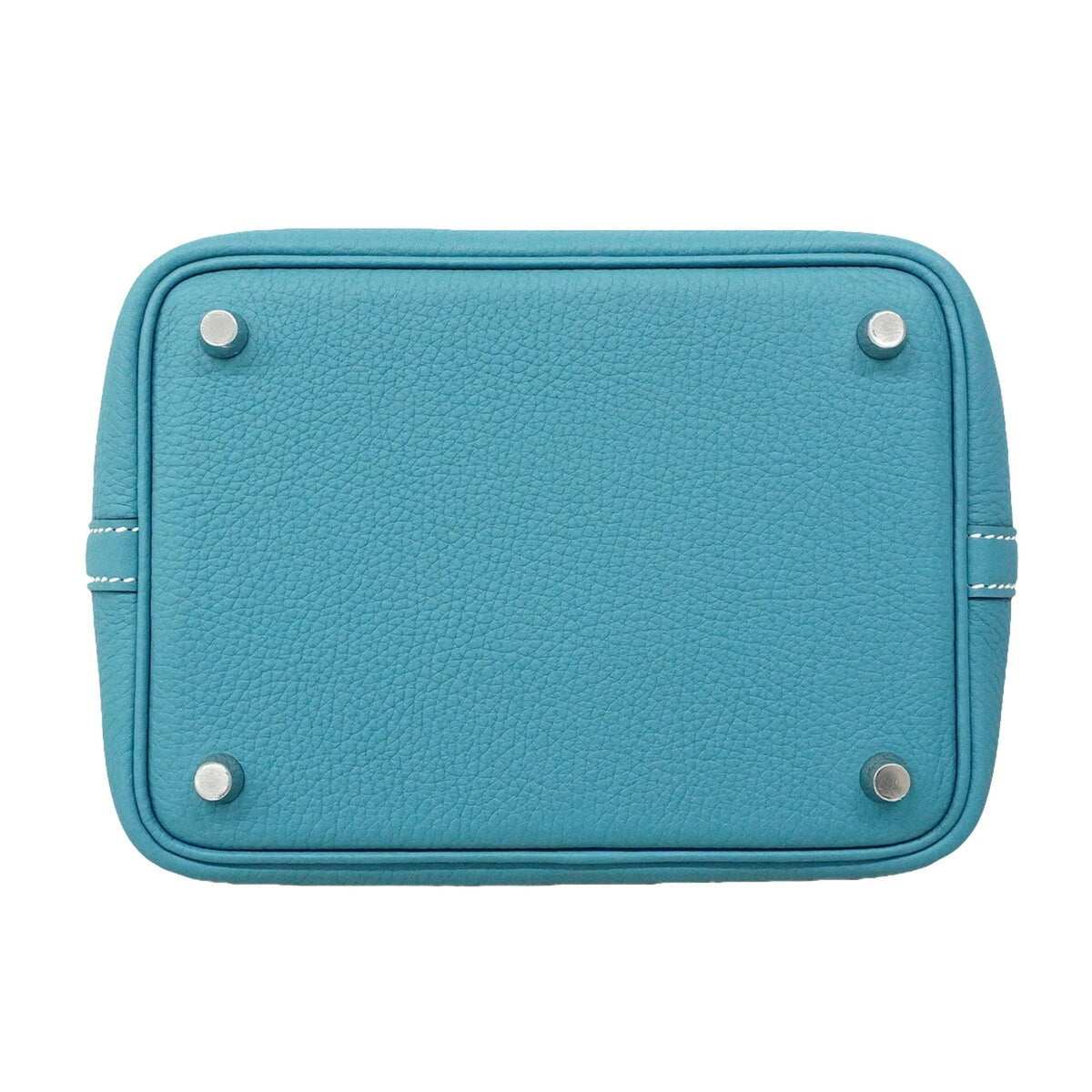 Hermes Blue Taurillon Clemence Leather Handbag (Pre-Owned)