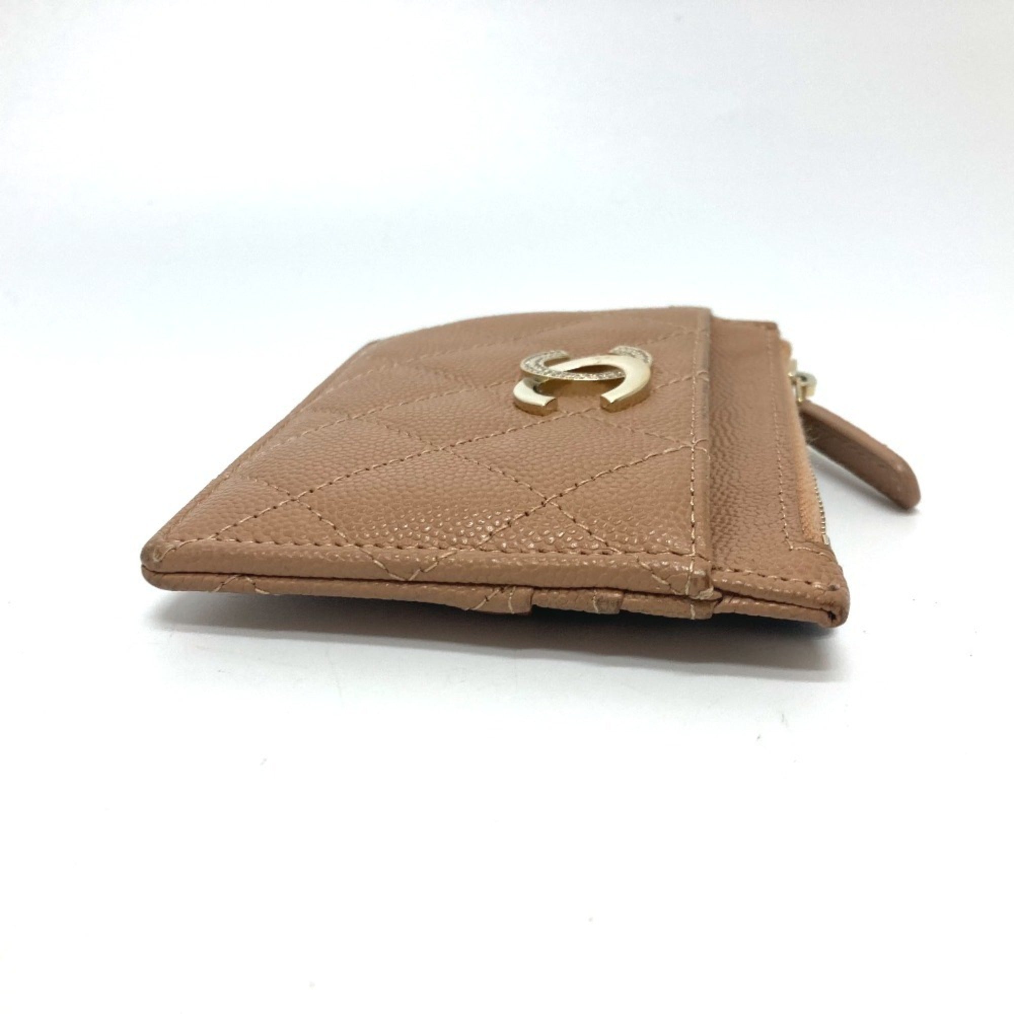 Chanel Beige Grained Calfskin Wallet (Bi-Fold) (Pre-Owned)