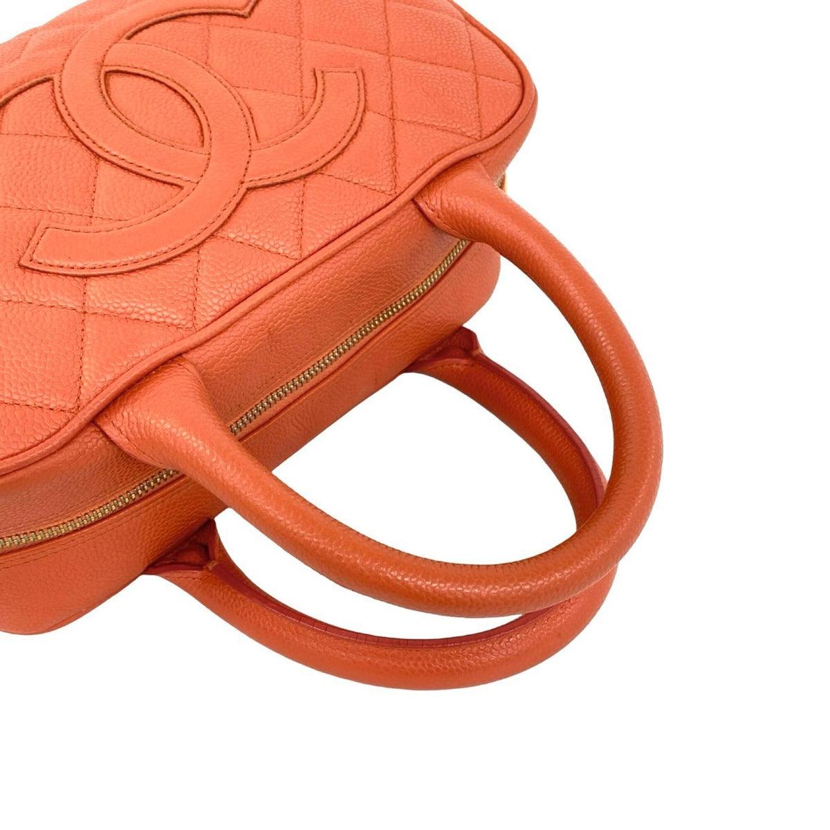 Chanel Pink Grained Calfskin Boston Bag Handbag (Pre-Owned)