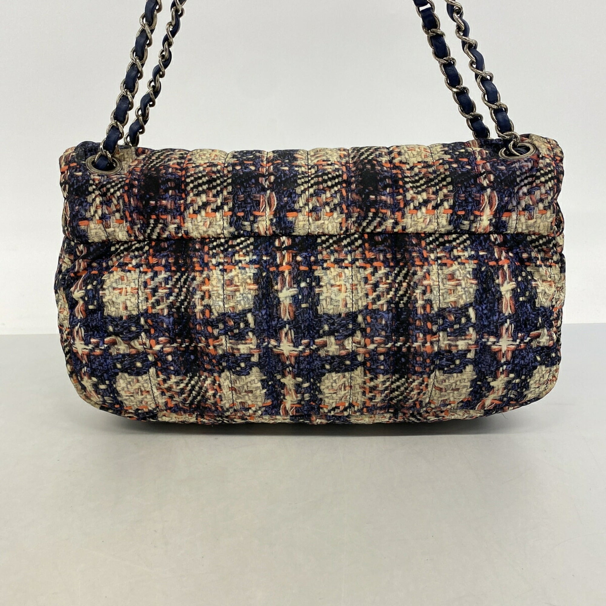 Chanel Beige Navy Pink Nylon Shoulder Bag (Pre-Owned)