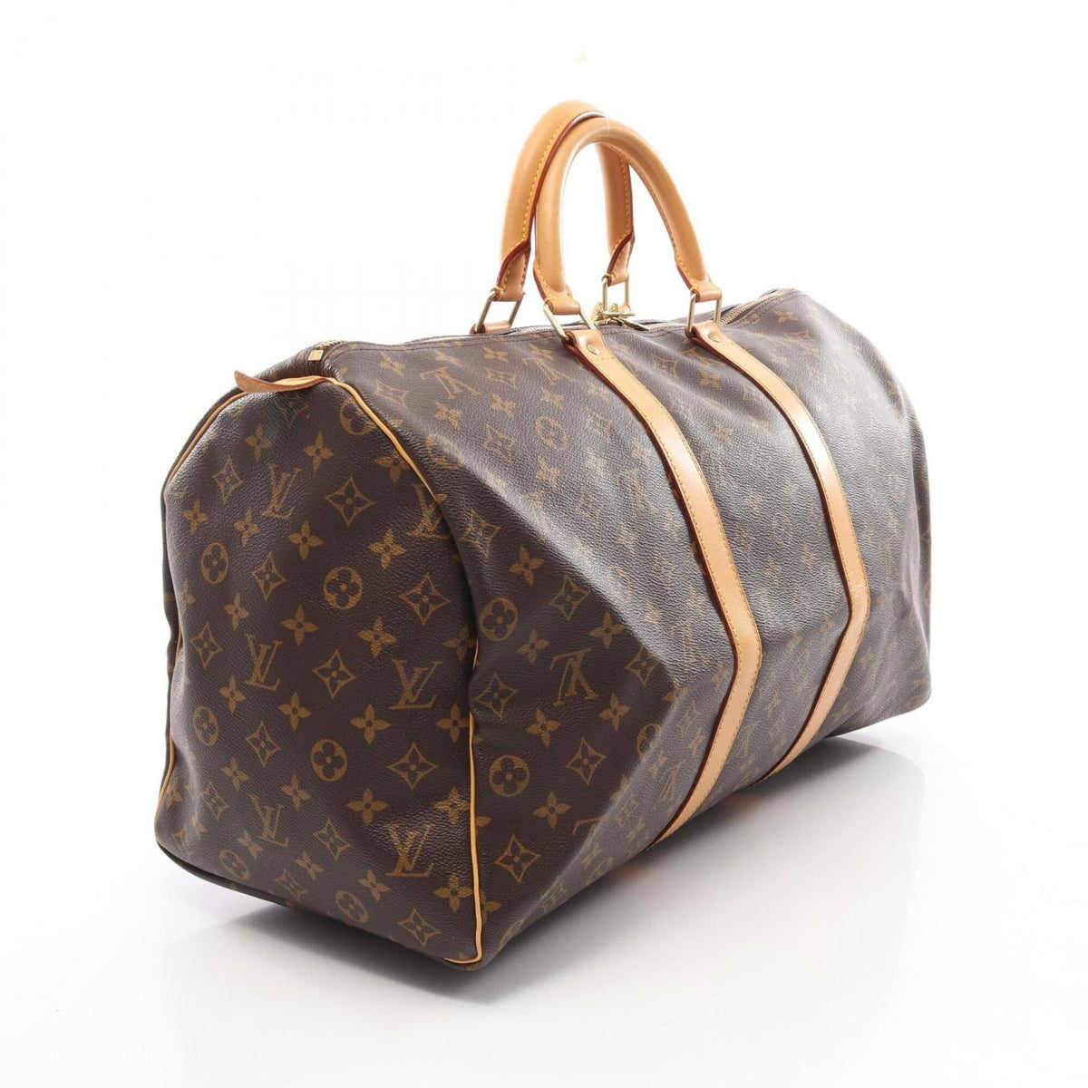 Louis Vuitton Brown Coated Canvas Leather Monogram Boston Bag Handbag (Pre-Owned)