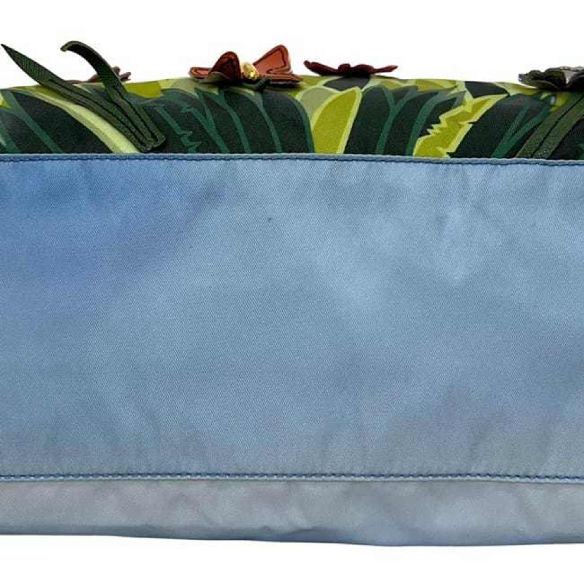 Prada Blue Light Blue Nylon Saffiano Triangle Tote Bag (Pre-Owned)
