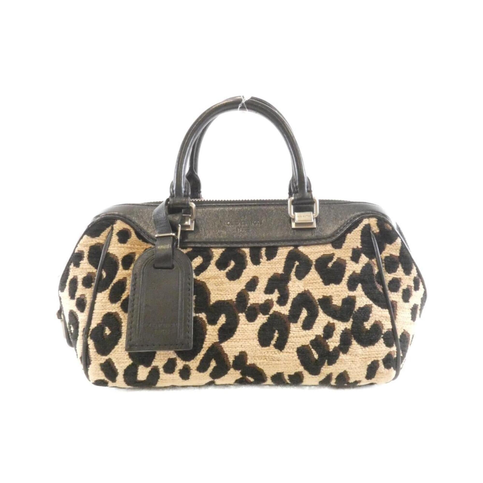 Louis Vuitton Beige Black Canvas Leather Handbag (Pre-Owned)