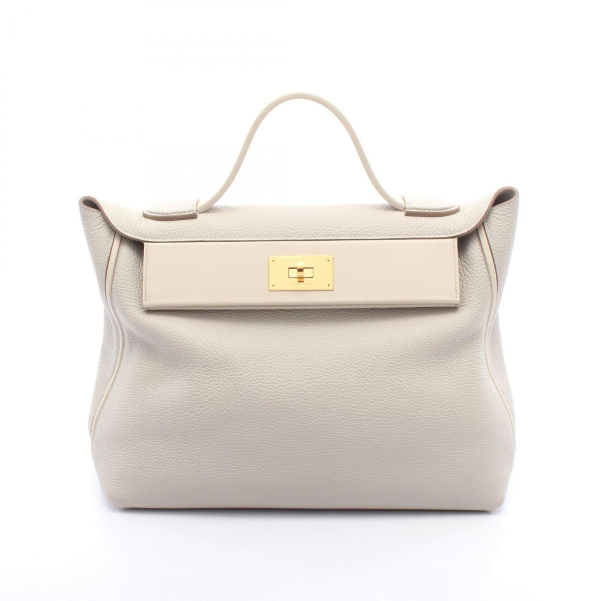 Hermes Beige Gray Togo Leather Handbag (Pre-Owned)