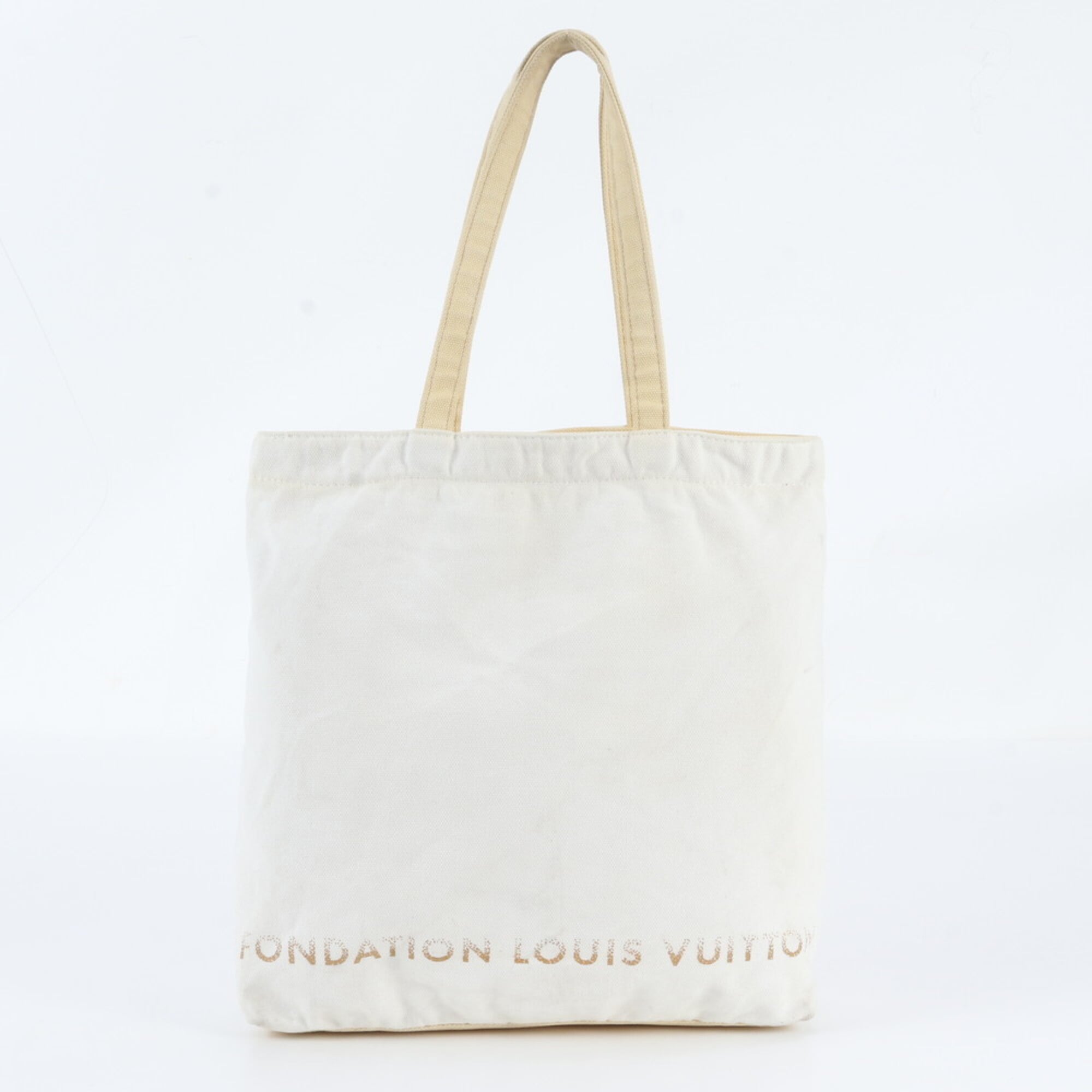 Louis Vuitton Beige White Shoulder Bag Tote Bag (Pre-Owned)