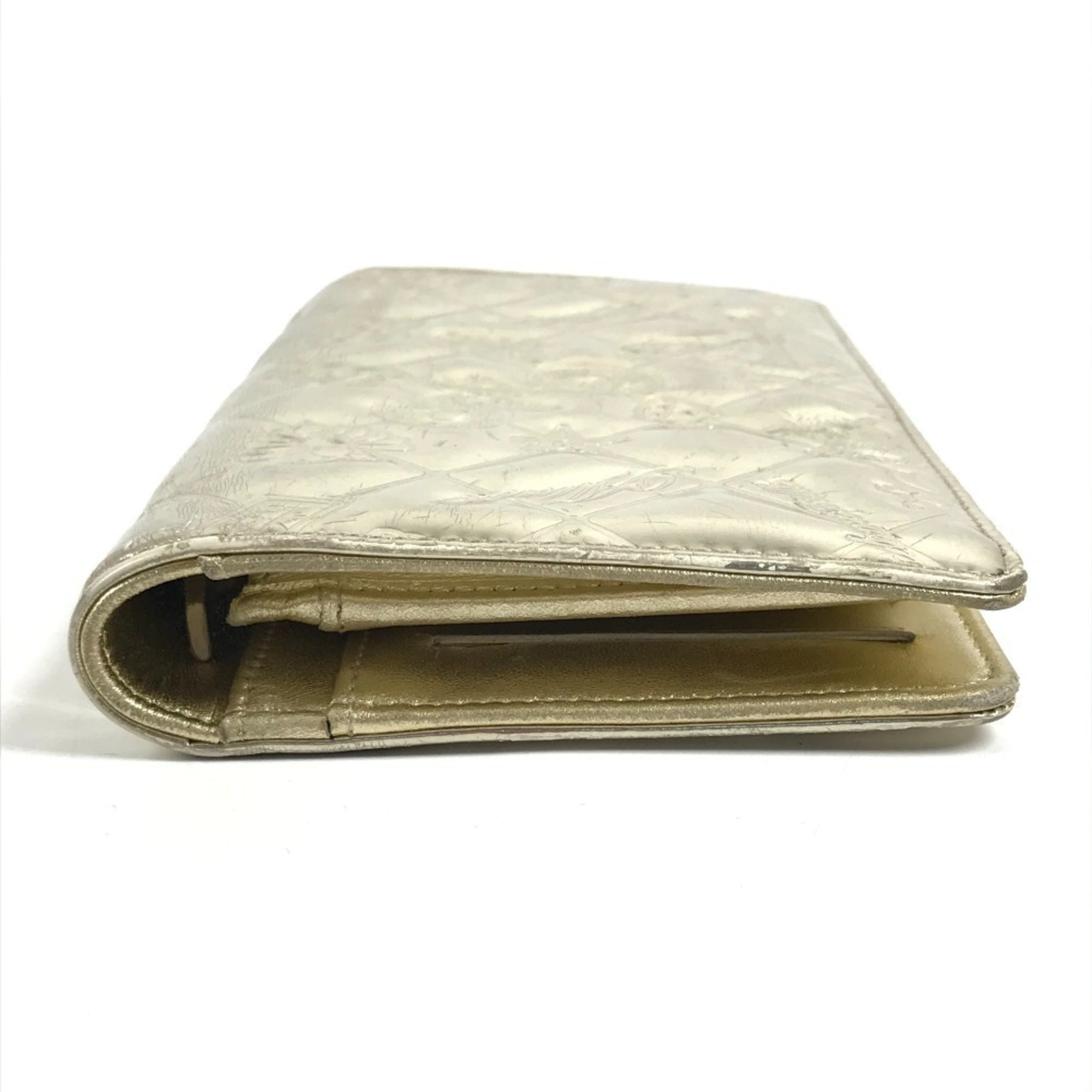 Chanel Gold Leather Long Wallet (Bi-Fold) (Pre-Owned)