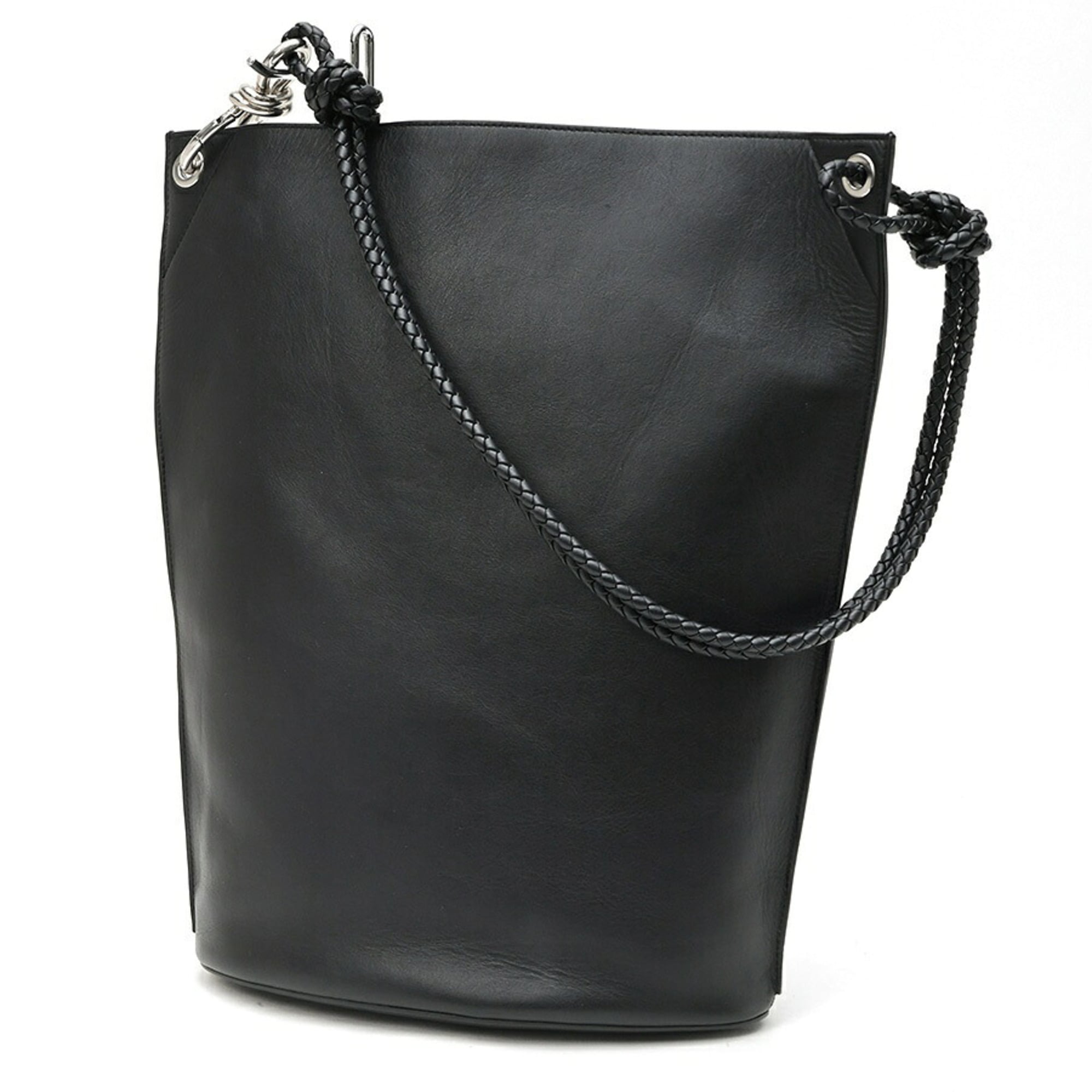 Bottega Veneta Black Leather Shoulder Bag (Pre-Owned)