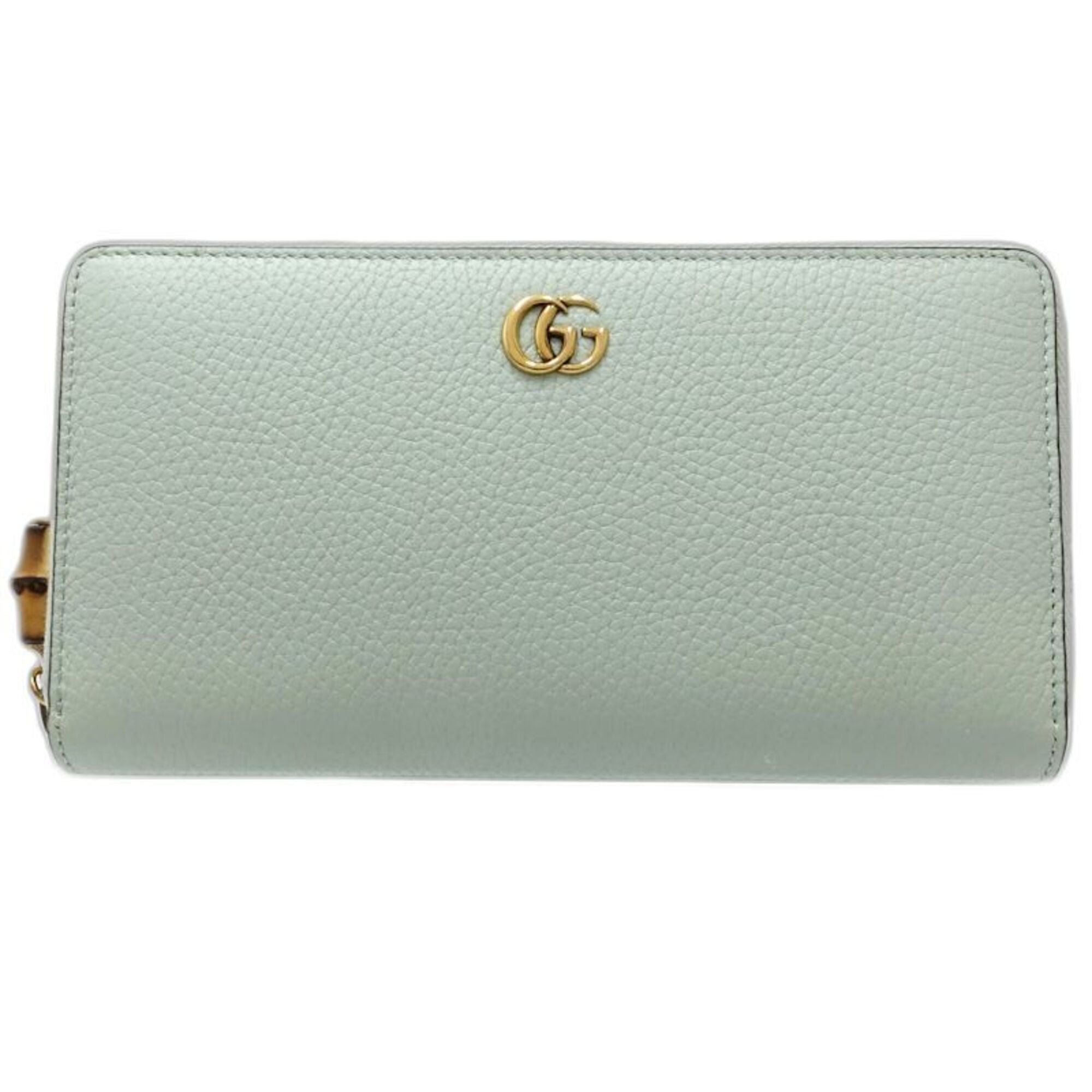 Gucci Pale Green Leather Long Wallet (Bi-Fold) (Pre-Owned)