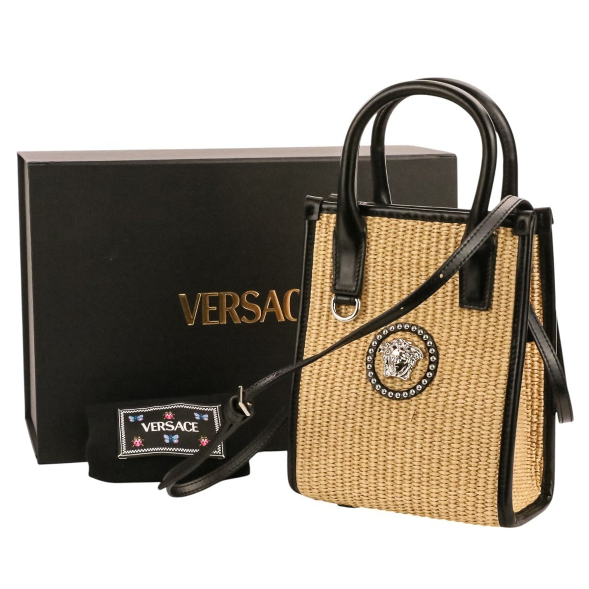 Versace Black Handbag Shoulder Bag Tote Bag (Pre-Owned)