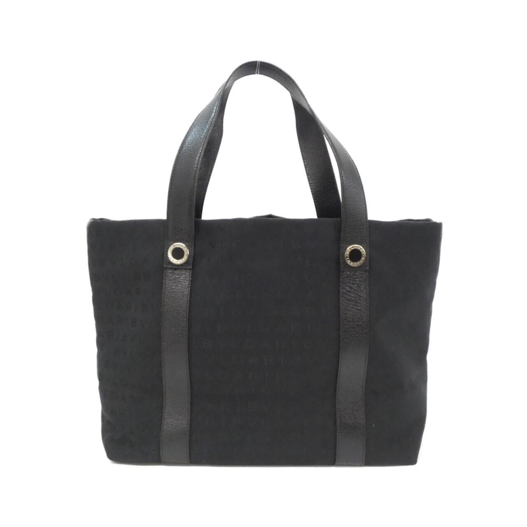 Bvlgari Black Canvas Leather Handbag (Pre-Owned)