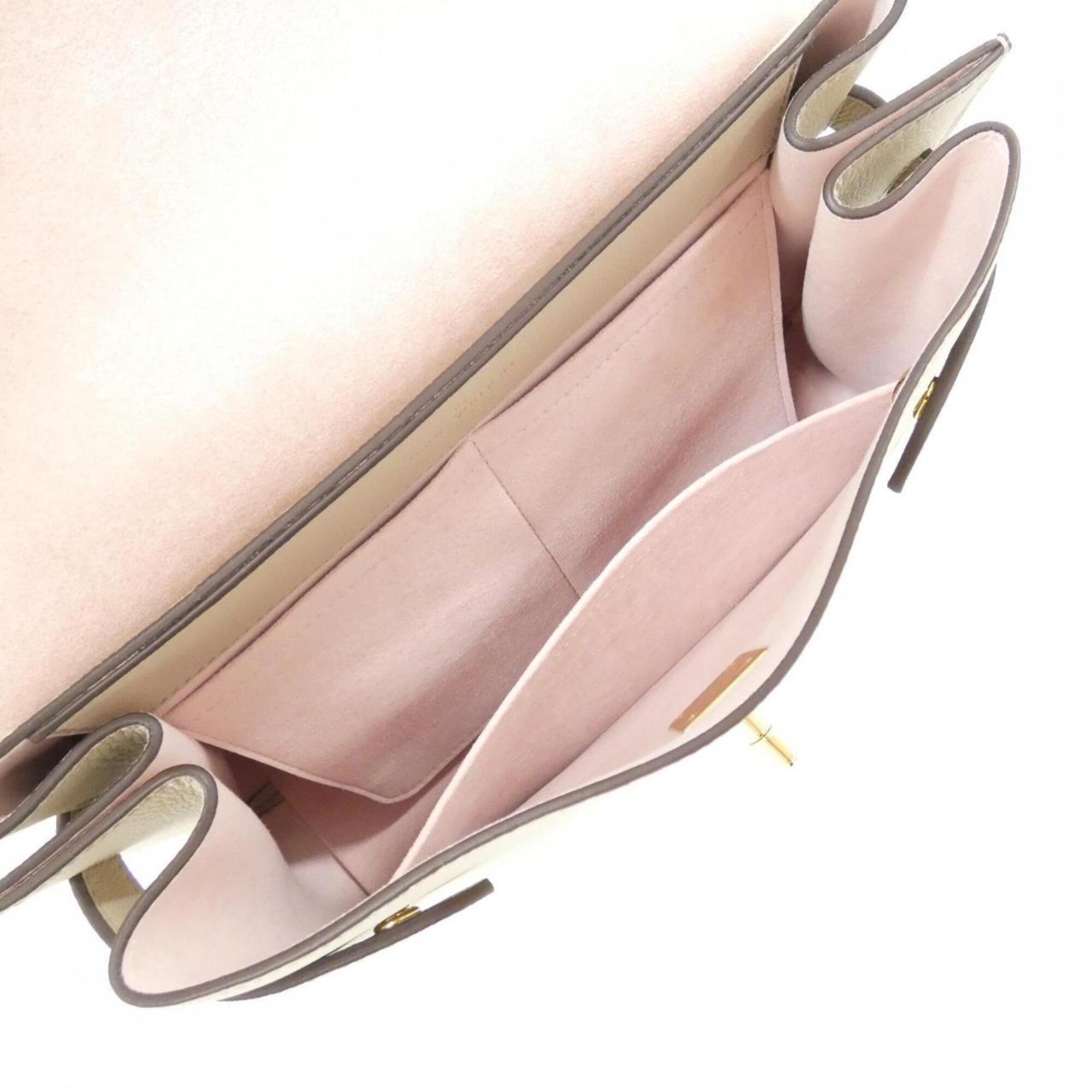 Louis Vuitton Gray Beige Leather Handbag (Pre-Owned)