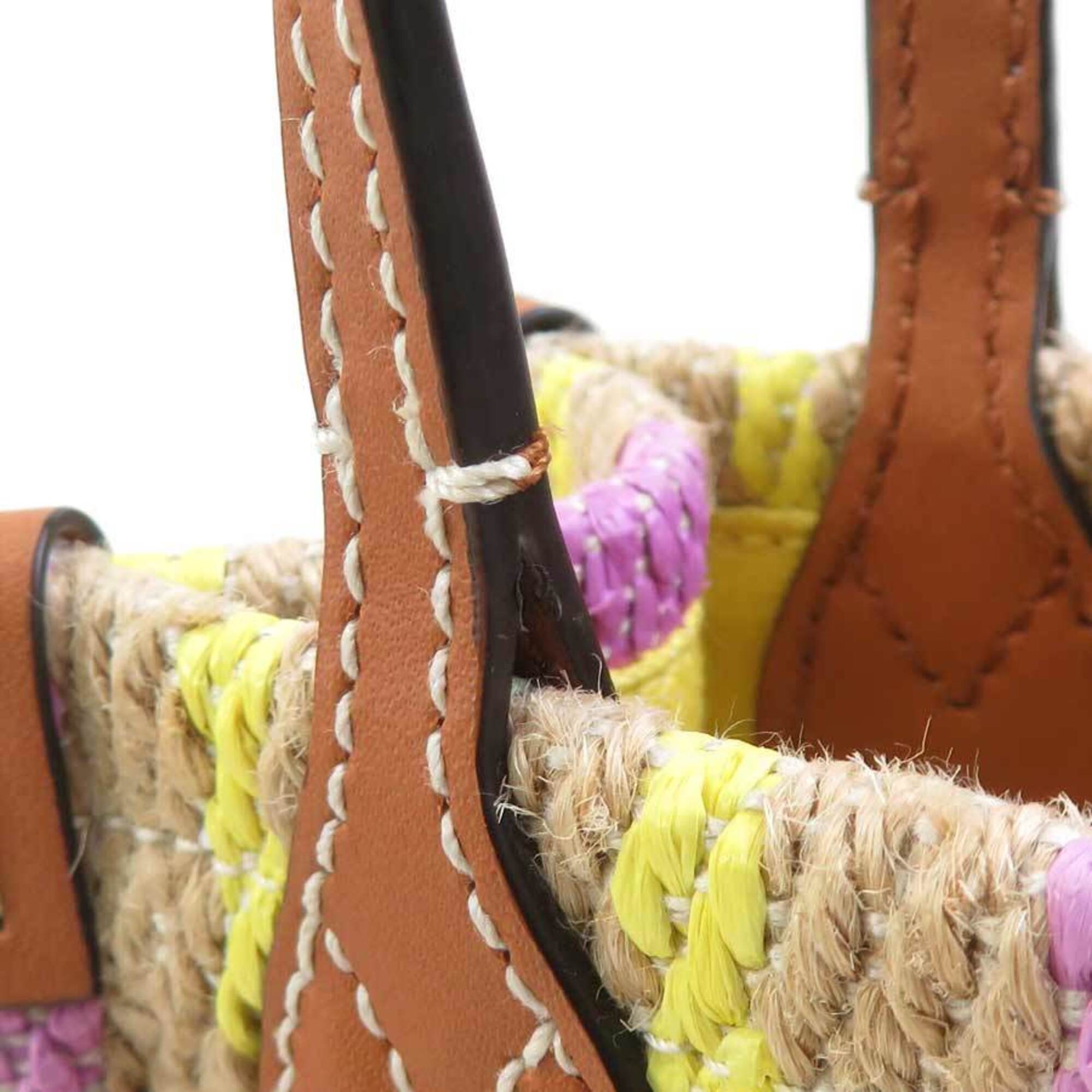 Gucci Multi-Color Straw Cotton Handbag (Pre-Owned)