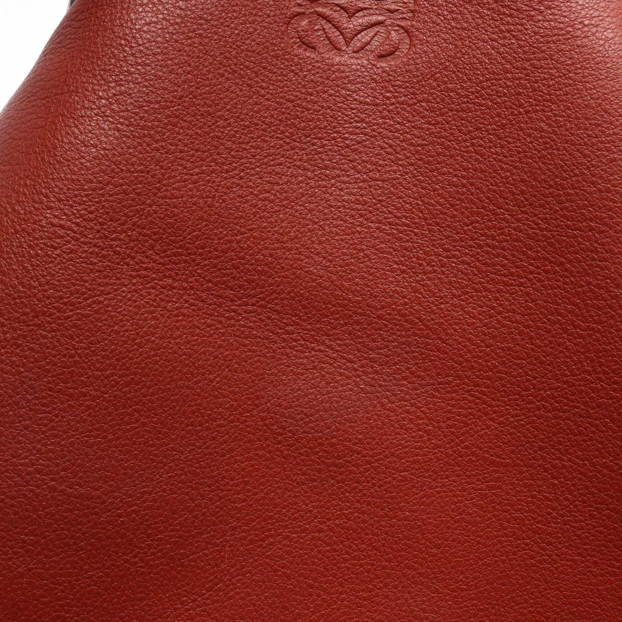 Loewe Bordeaux Leather Handbag Tote Bag (Pre-Owned)