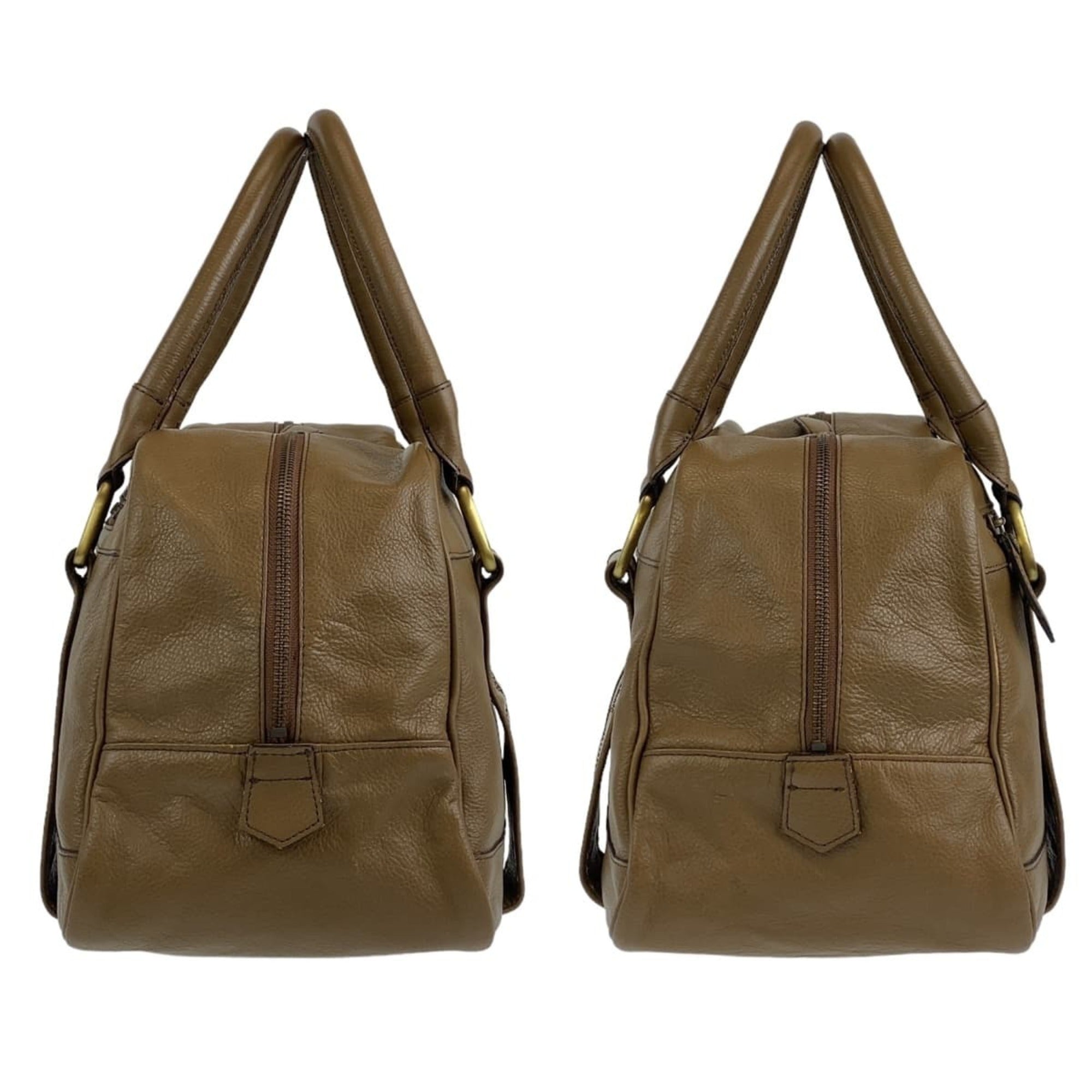 Burberry Khaki Brown Leather Handbag Shoulder Bag (Pre-Owned)