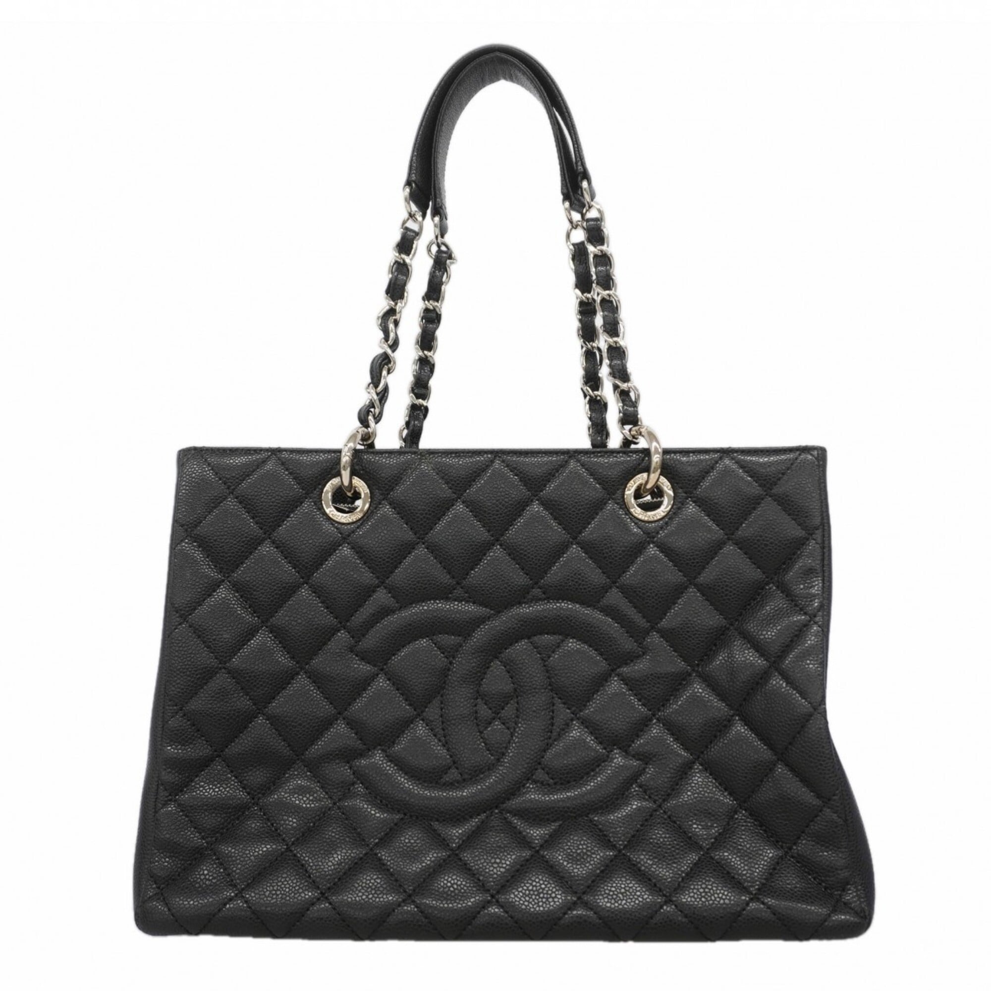Chanel Black Grained Calfskin Tote Bag (Pre-Owned)