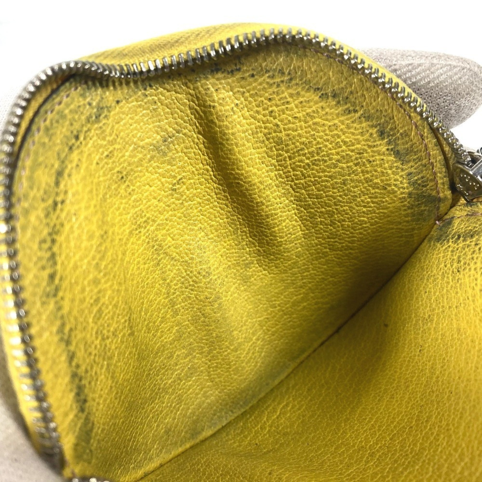 Hermes Yellow Chevre Leather Coin Purse/Coin Case (Pre-Owned)