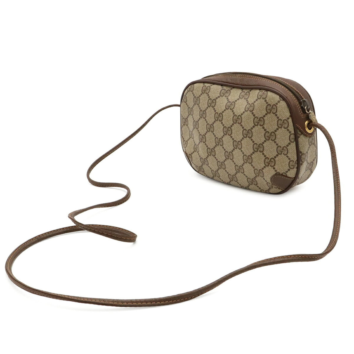 Gucci Beige Brown Brown Green Red Color Leather Pvc Pochette Shoulder Bag (Pre-Owned)