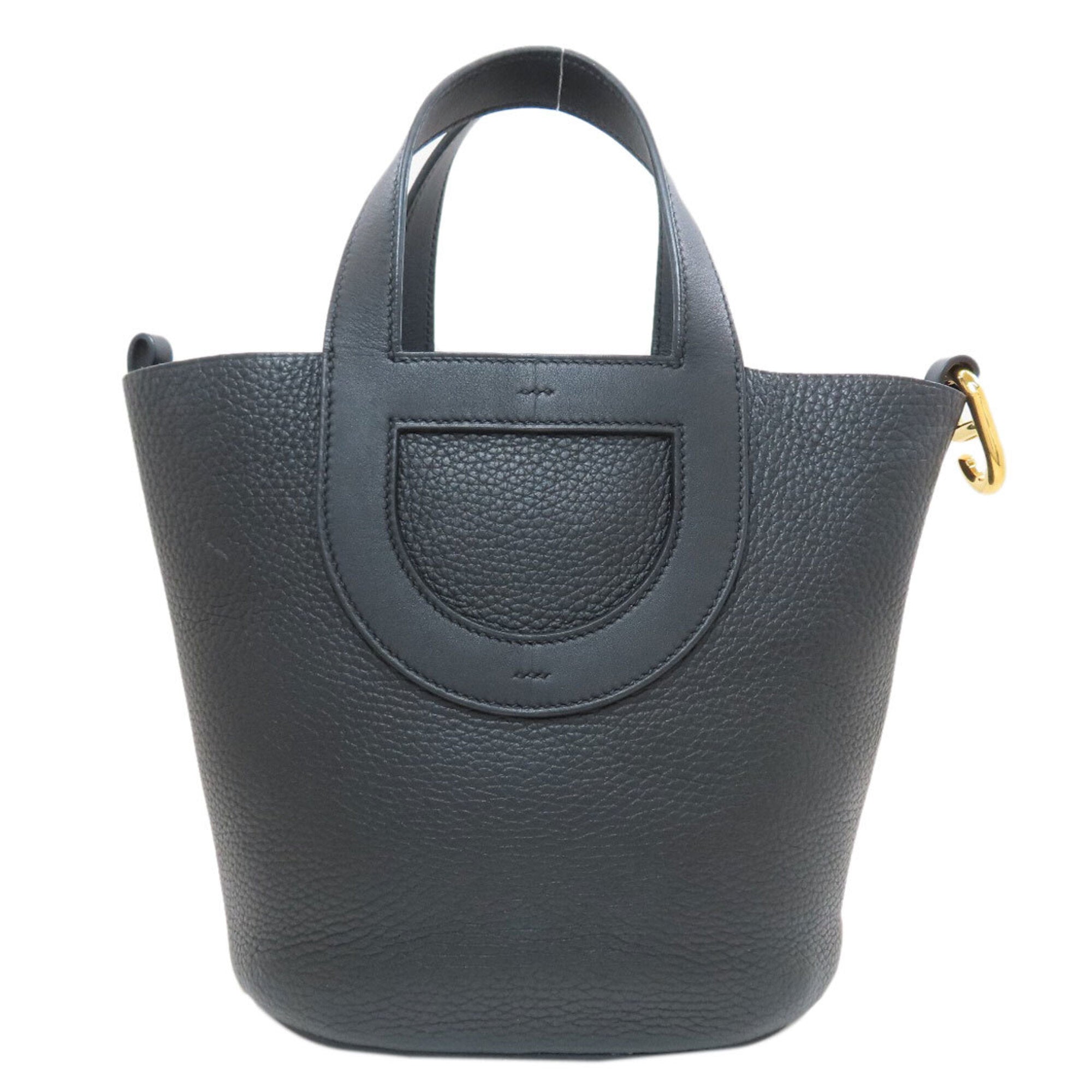 Hermes Black Taurillon Clemence Leather Handbag (Pre-Owned)