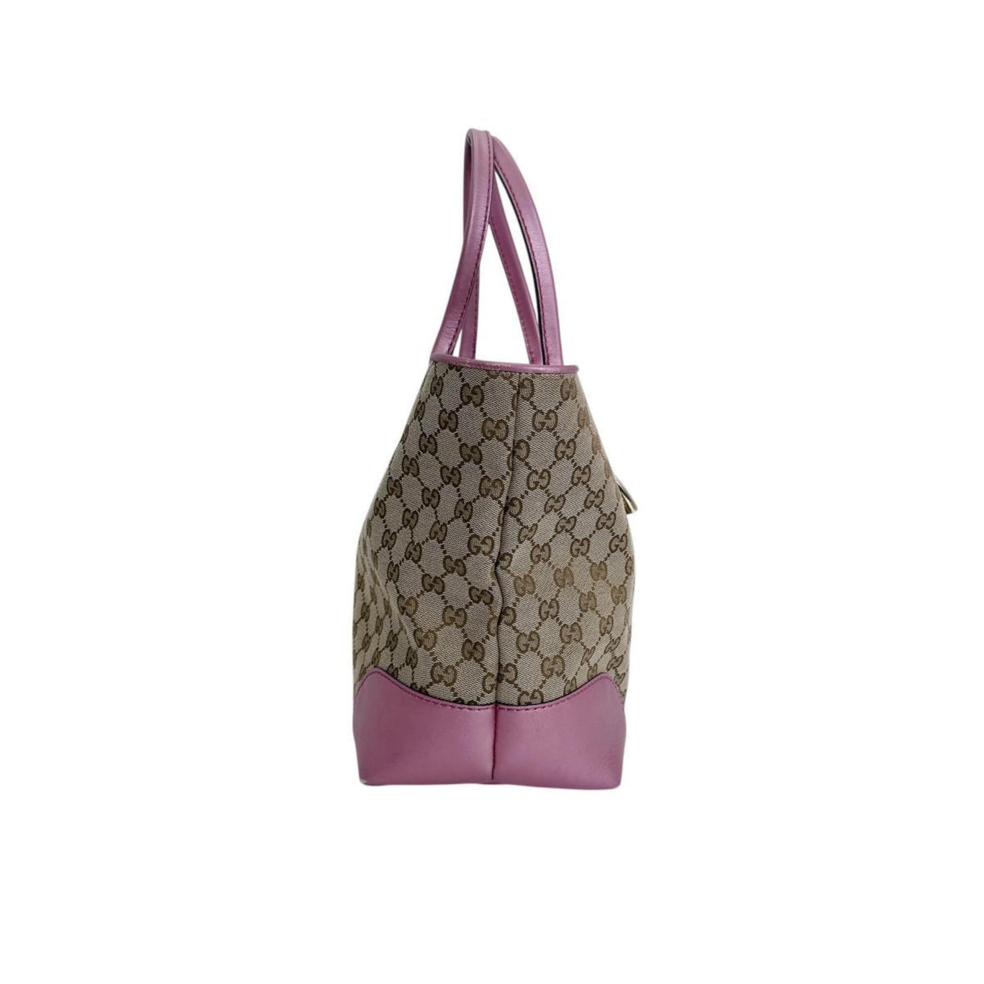 Gucci Brown Pink Gg Canvas Tote Bag (Pre-Owned)