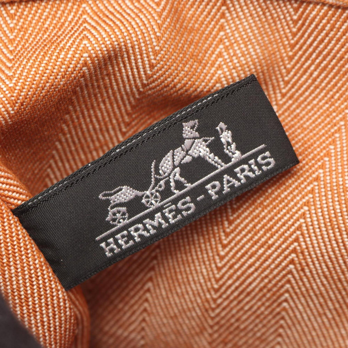 Hermes Brown Toile Chevron Swift Leather Handbag (Pre-Owned)