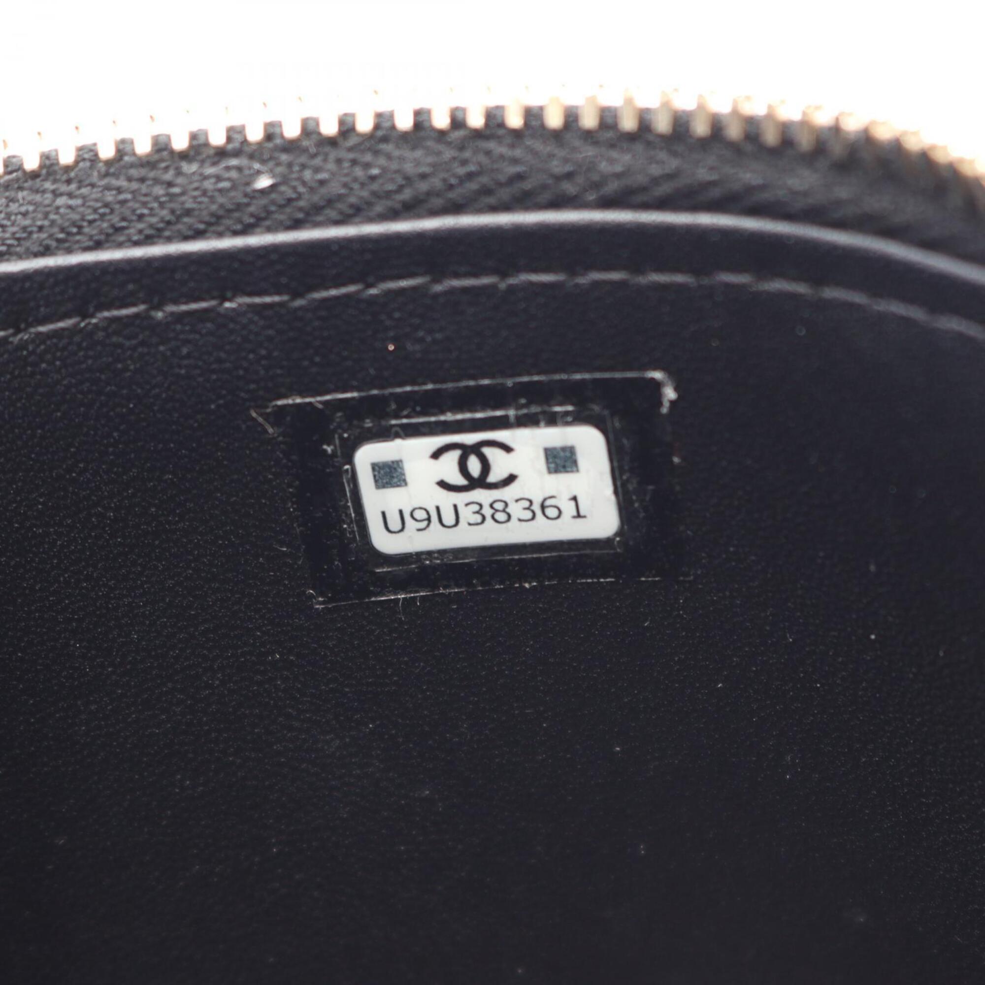 Chanel Black White Fabric Leather Handbag Shoulder Bag (Pre-Owned)