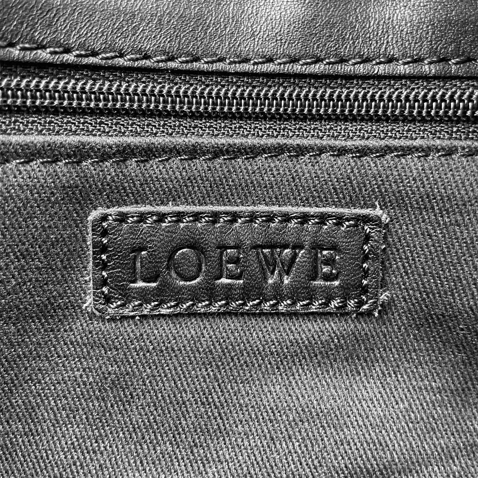 Loewe Black Brown Canvas Shoulder Bag (Pre-Owned)