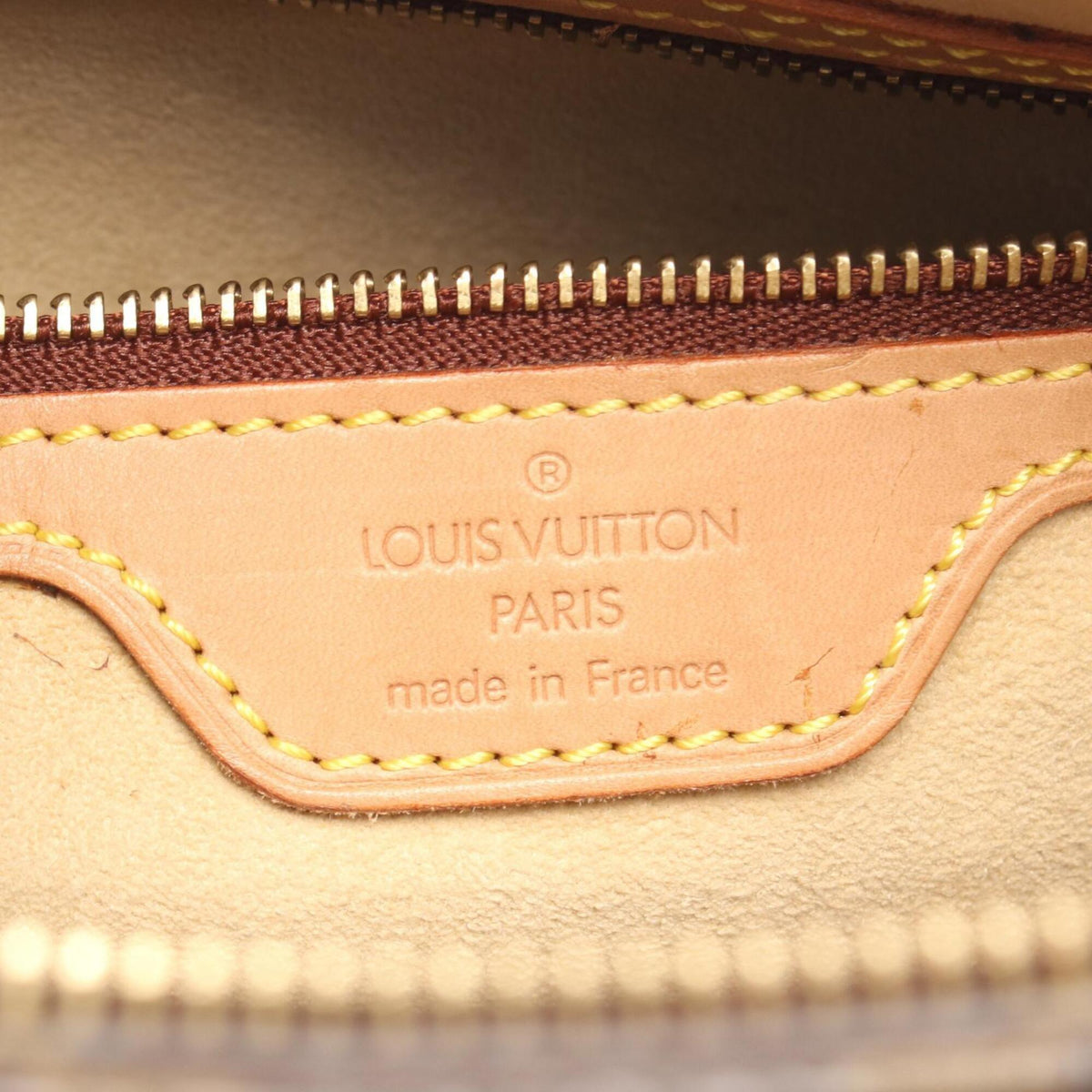 Louis Vuitton Brown Coated Canvas Leather Handbag Shoulder Bag (Pre-Owned)