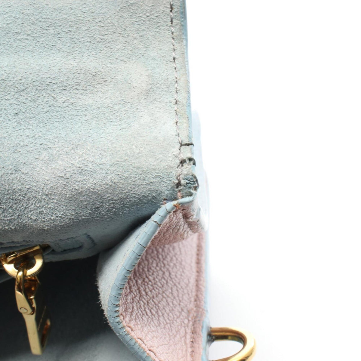 Miu Miu Blue Green Pink Leather Handbag (Pre-Owned)