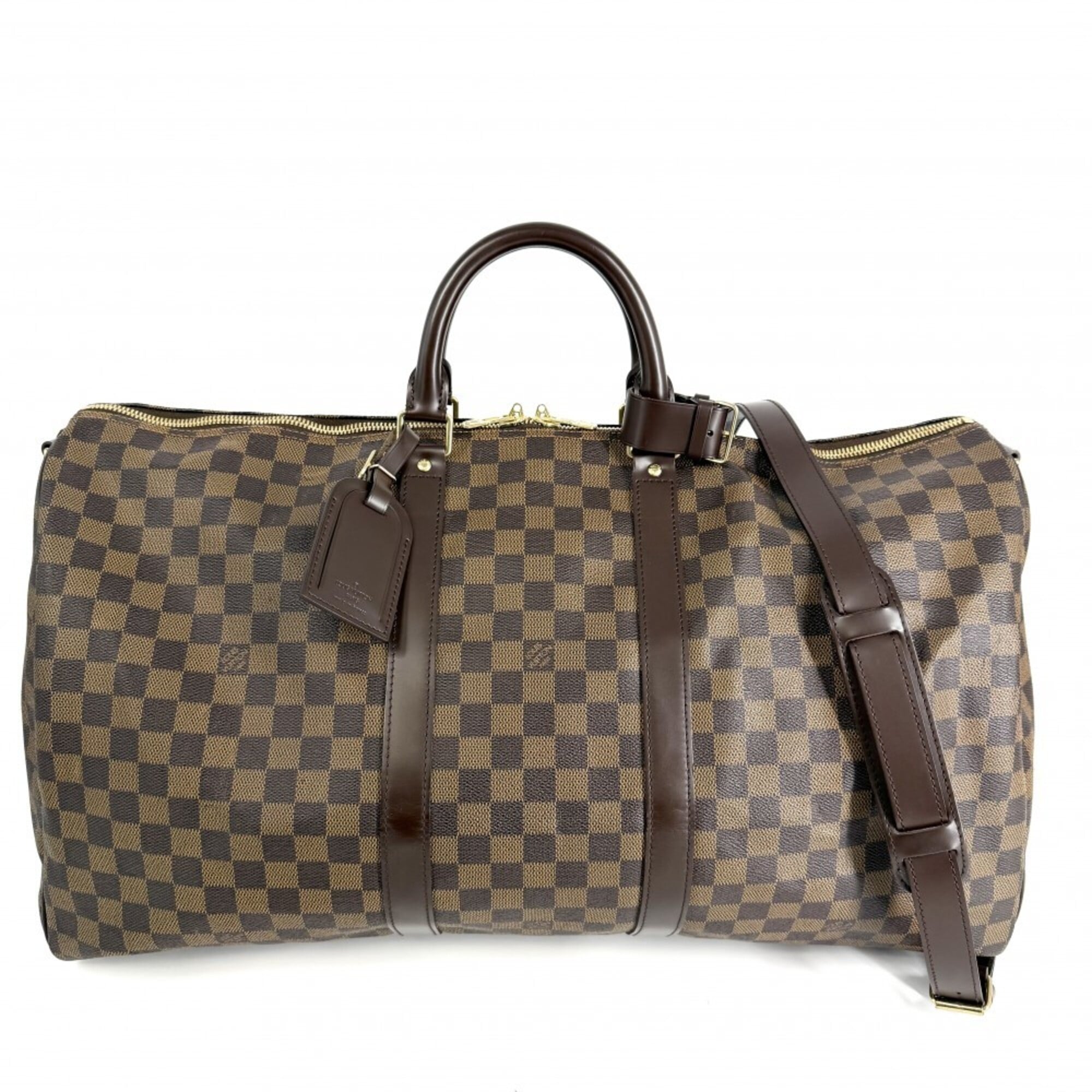 Louis Vuitton Brown Damier Canvas Boston Bag Shoulder Bag (Pre-Owned)