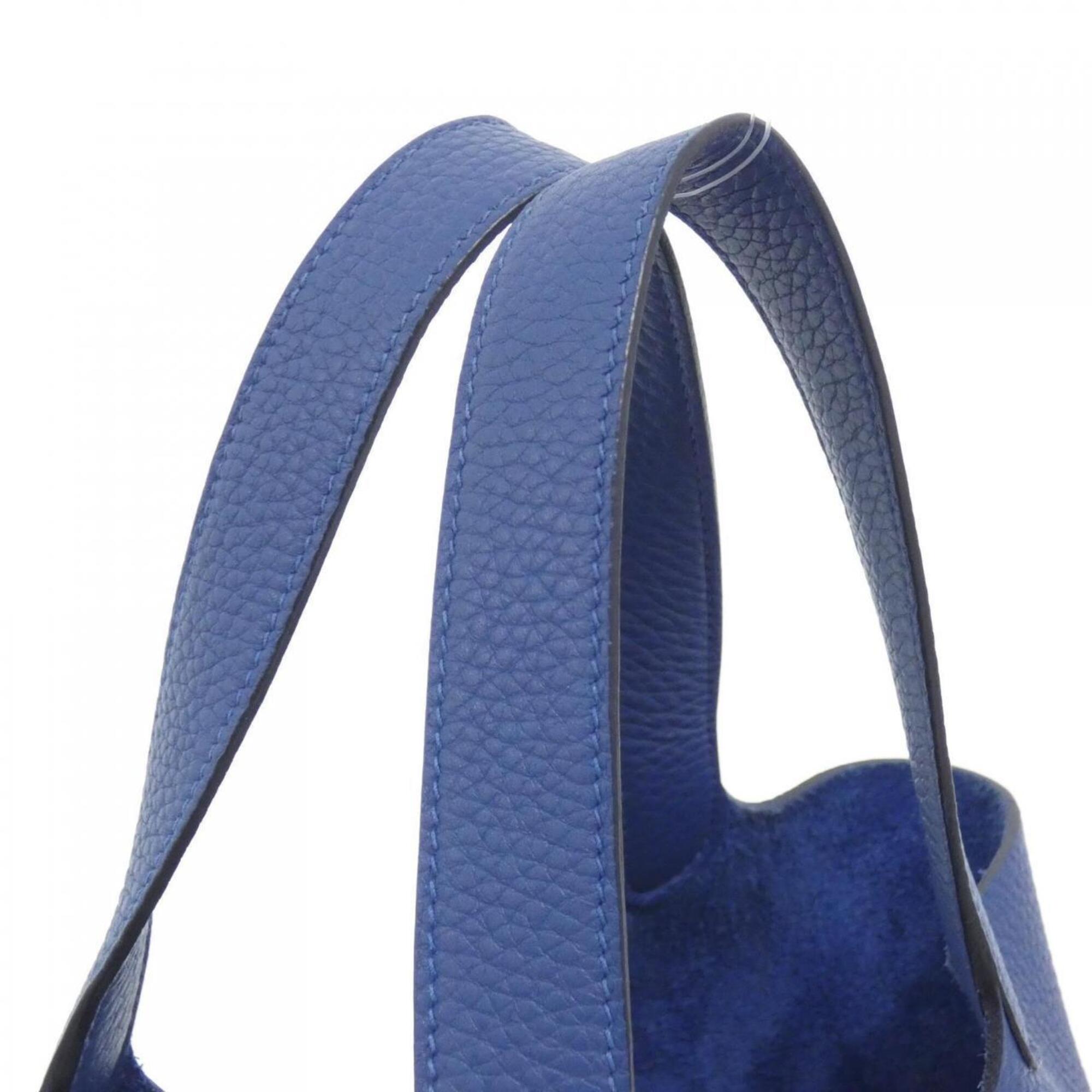 Hermes Blue Taurillon Clemence Leather Handbag (Pre-Owned)