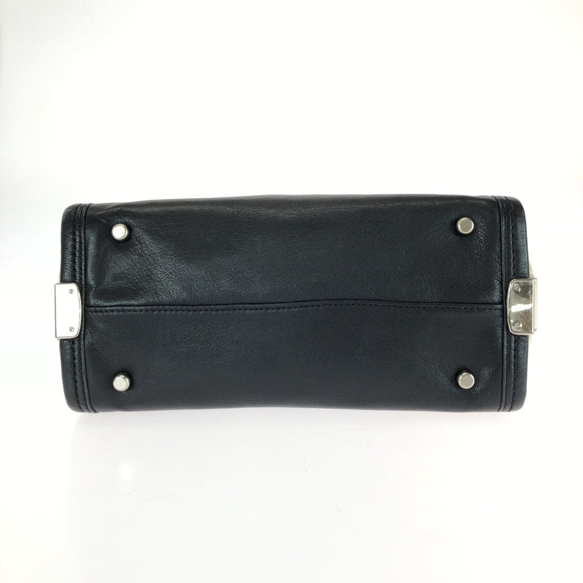 Coach Black White Leather Handbag Shoulder Bag (Pre-Owned)