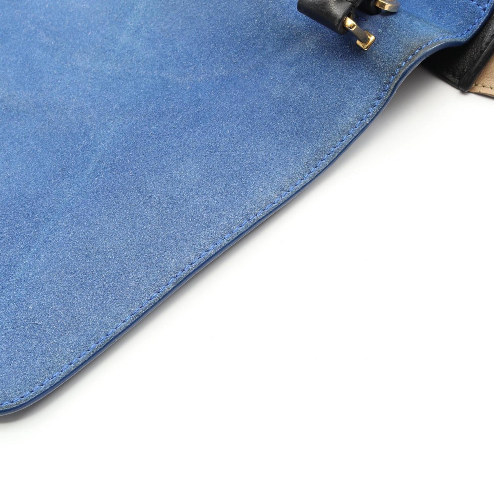 Celine Beige Black Blue Leather Handbag (Pre-Owned)