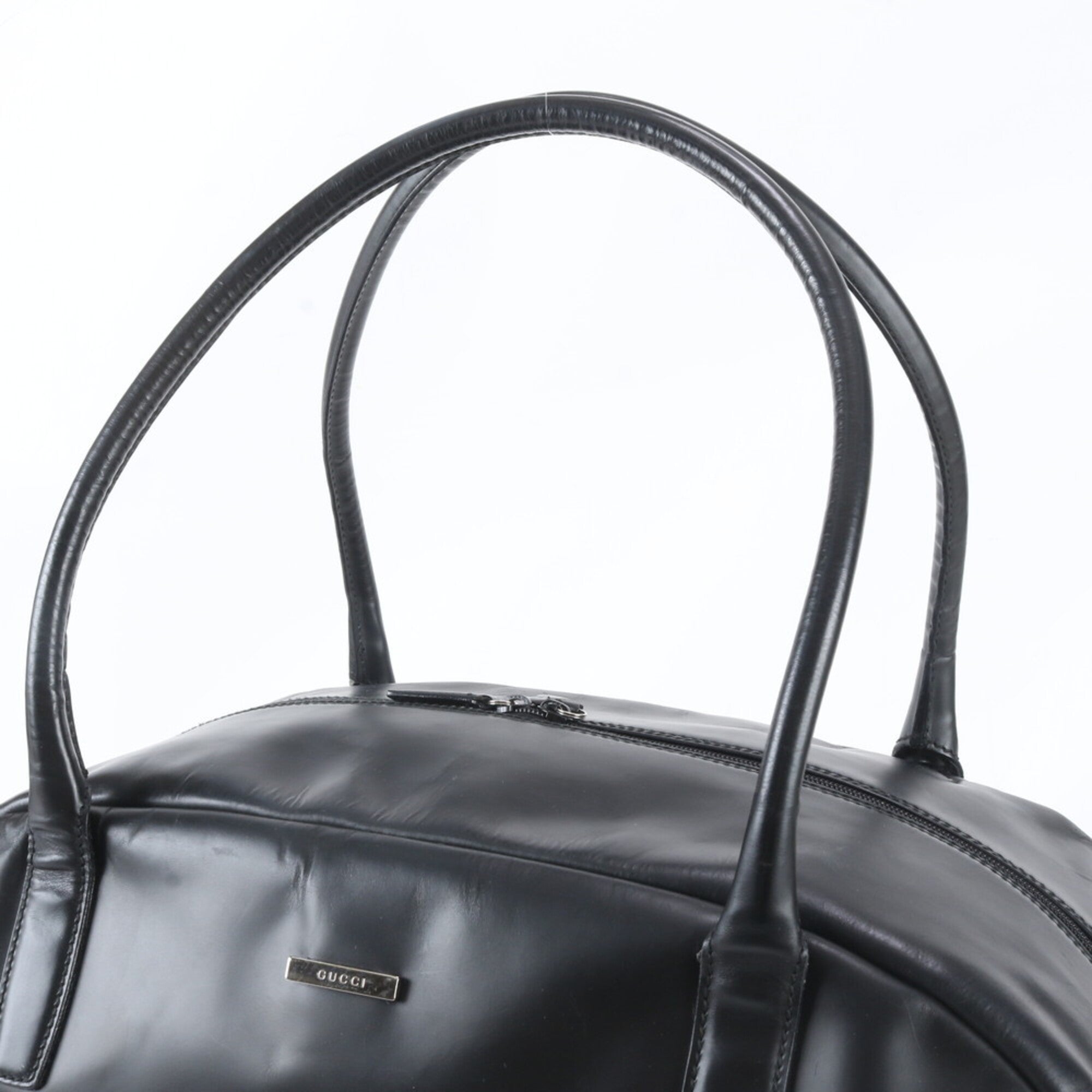 Gucci Black Leather Boston Bag Tote Bag (Pre-Owned)