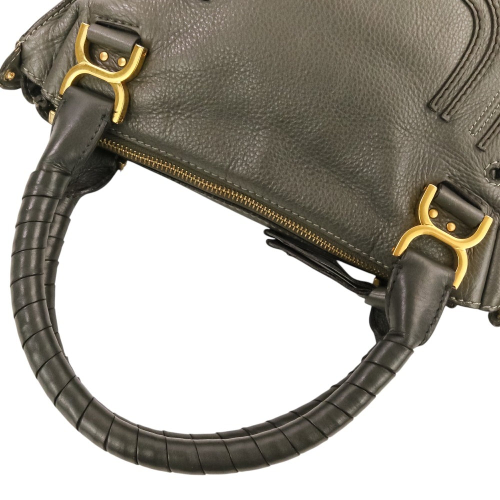 Chloé Gray Leather Handbag Shoulder Bag (Pre-Owned)