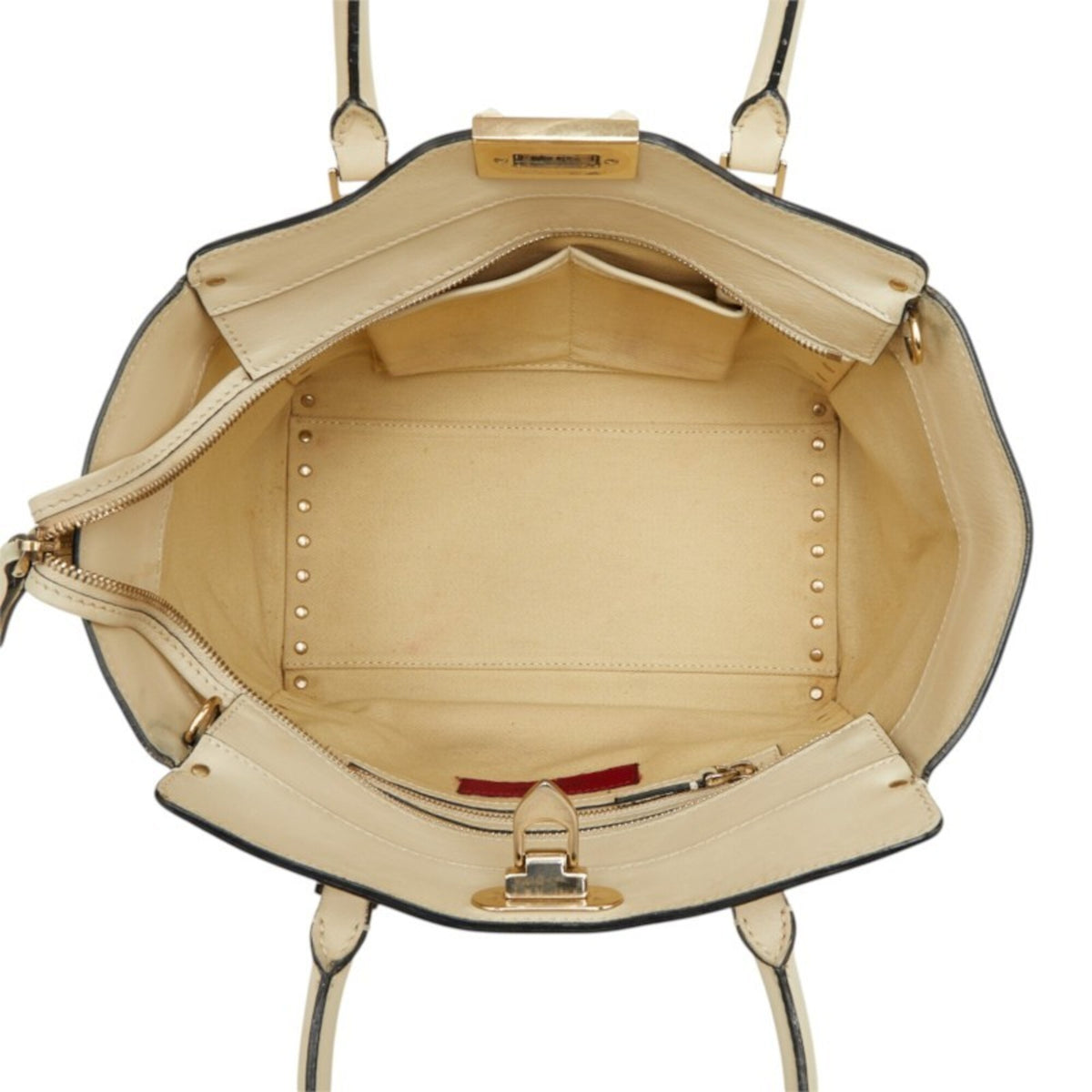 Valentino Off-White Leather Handbag Shoulder Bag (Pre-Owned)