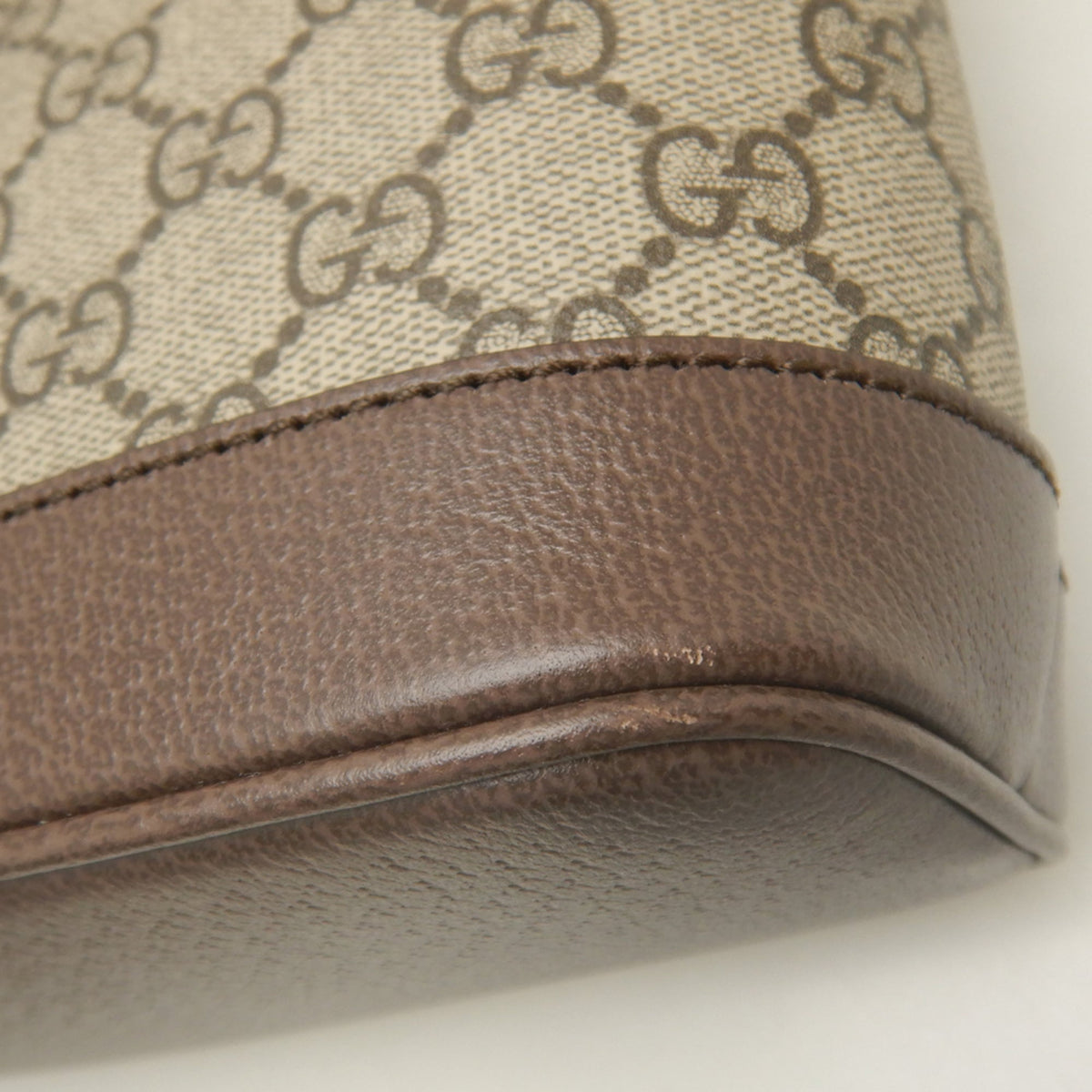 Gucci Beige Gg Supreme Canvas Leather Tote Bag (Pre-Owned)