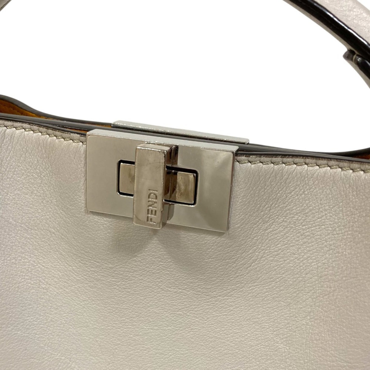 Fendi Peekaboo Gray Handbag Shoulder Bag (Pre-Owned)