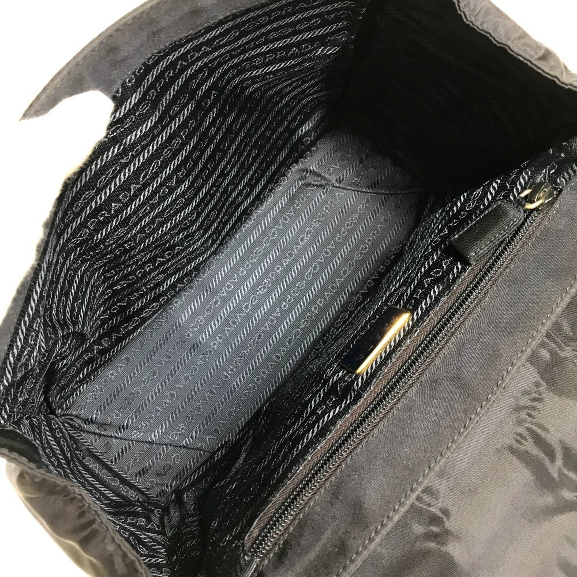 Prada Navy Nylon Handbag Tote Bag (Pre-Owned)