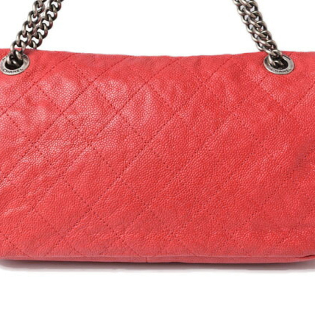Chanel Red Color Caviar Leather Shoulder Bag (Pre-Owned)