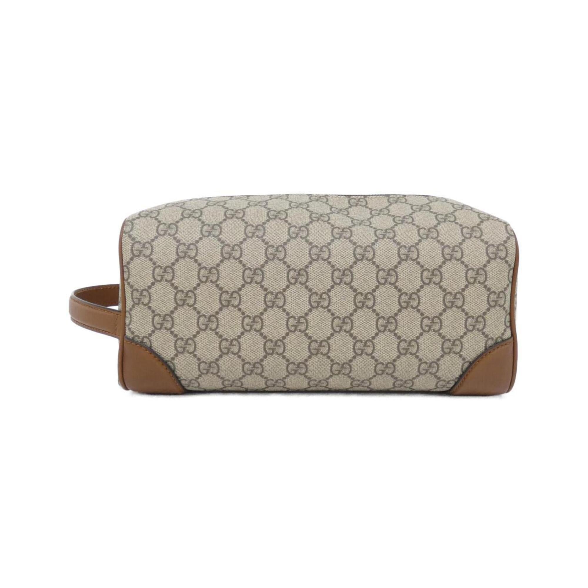 Gucci Beige Brown Coated Canvas Handbag (Pre-Owned)