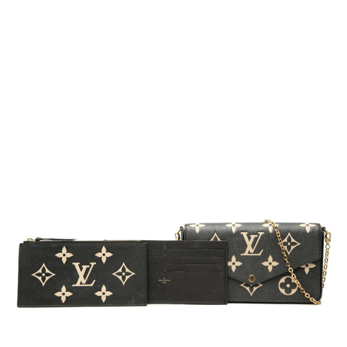 Louis Vuitton Monogram Empreinte Beige Black Leather Pochette Shoulder Bag (Pre-Owned)