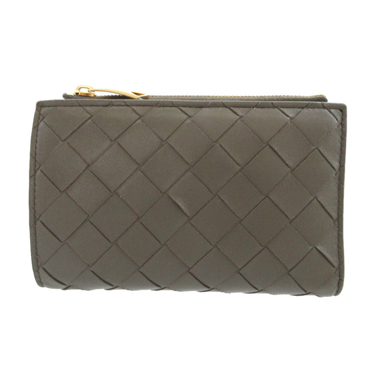 Bottega Veneta Khaki Light Blue Leather Wallet (Bi-Fold) (Pre-Owned)