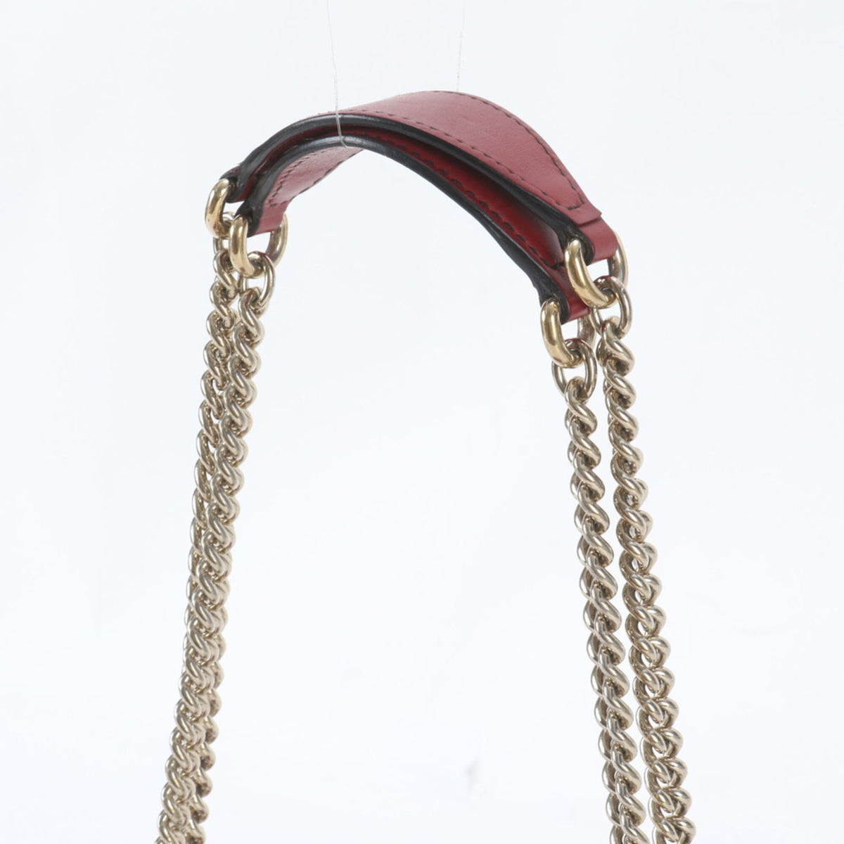 Gucci Red Color Leather Shoulder Bag Tote Bag (Pre-Owned)
