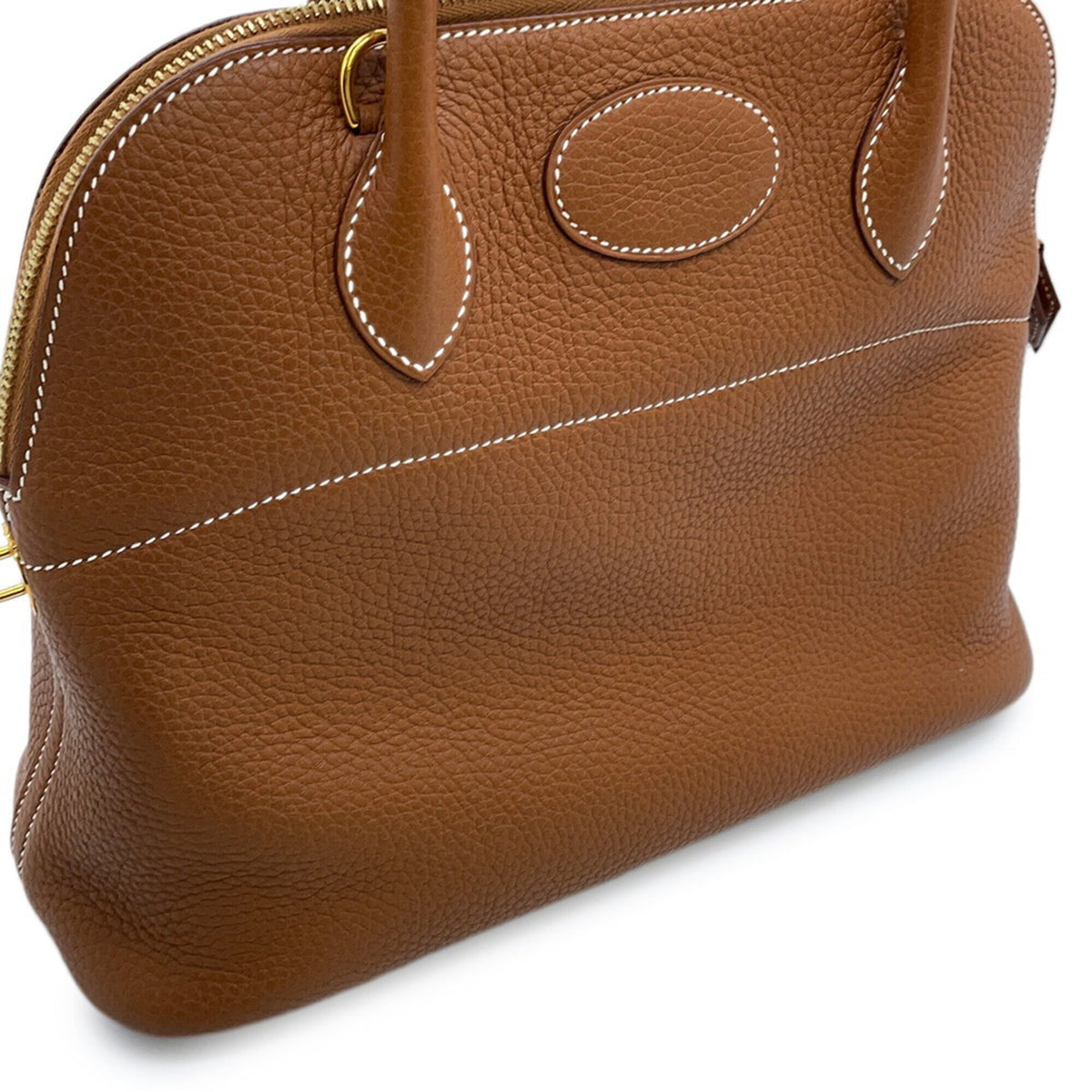 Hermes Gold Taurillon Clemence Leather Handbag Shoulder Bag (Pre-Owned)