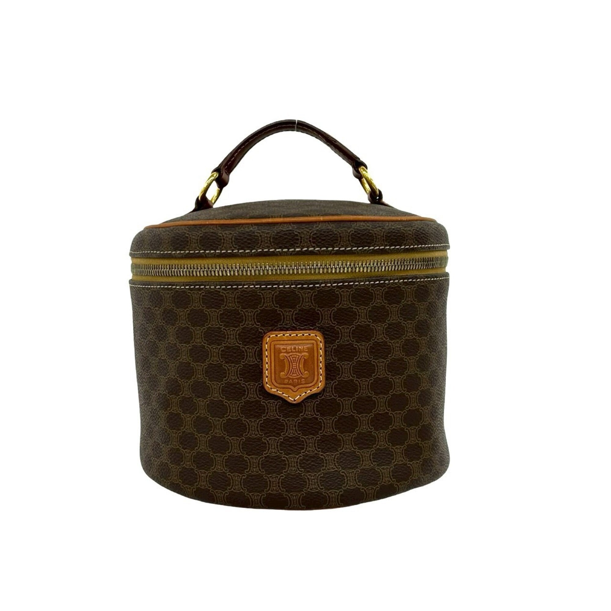 Celine Brown Pvc Leather Handbag Vanity Bag (Pre-Owned)