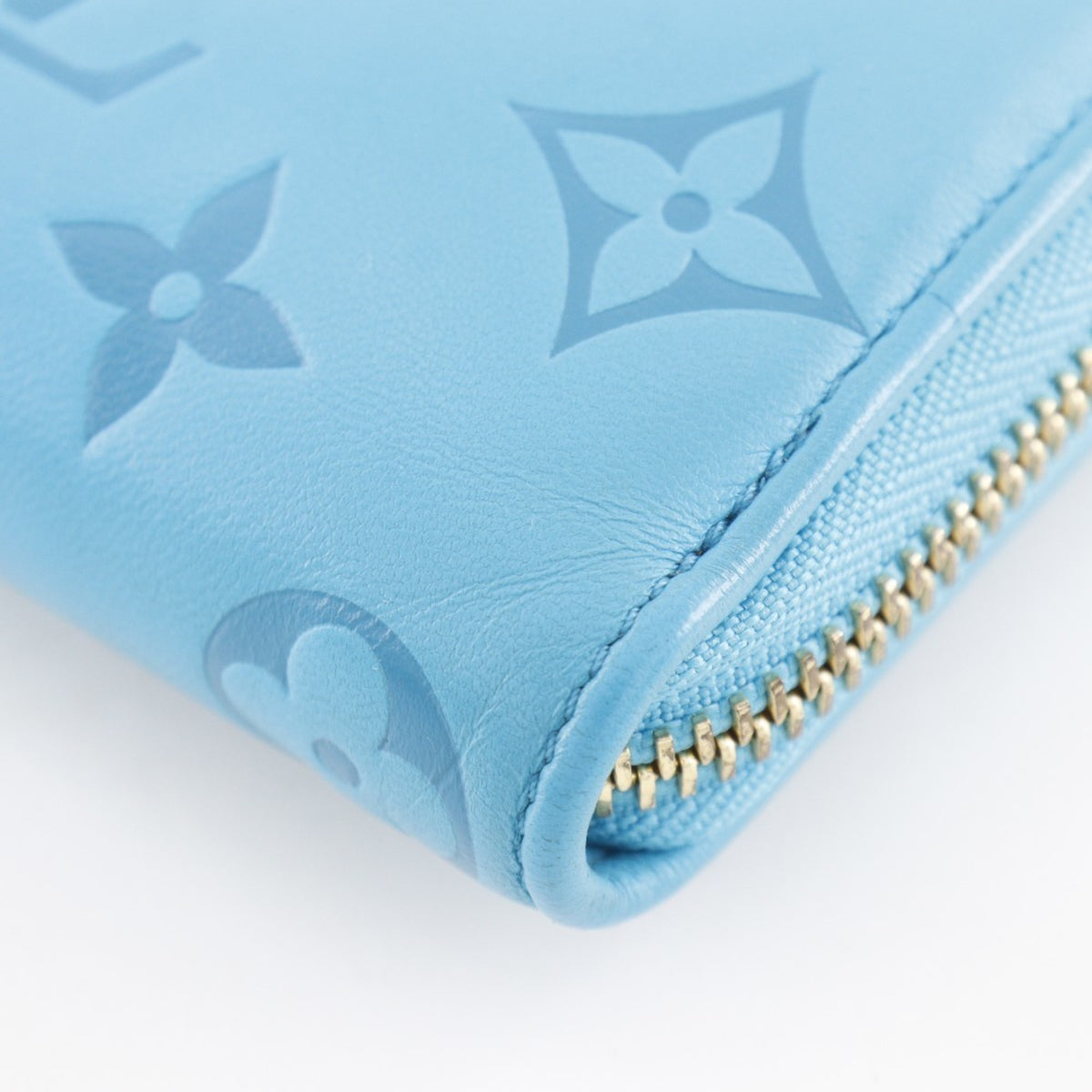 Louis Vuitton Blue Turquoise Leather Long Wallet (Bi-Fold) (Pre-Owned)