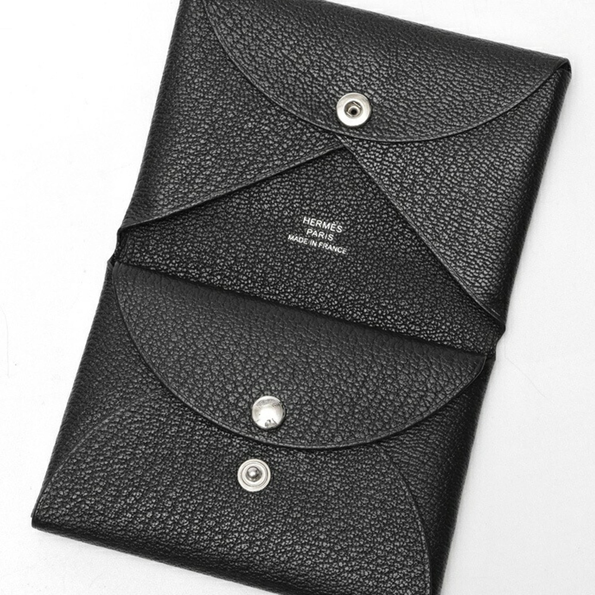 Hermes Black Chevre Myzore Leather Coin Purse/Coin Case (Pre-Owned)